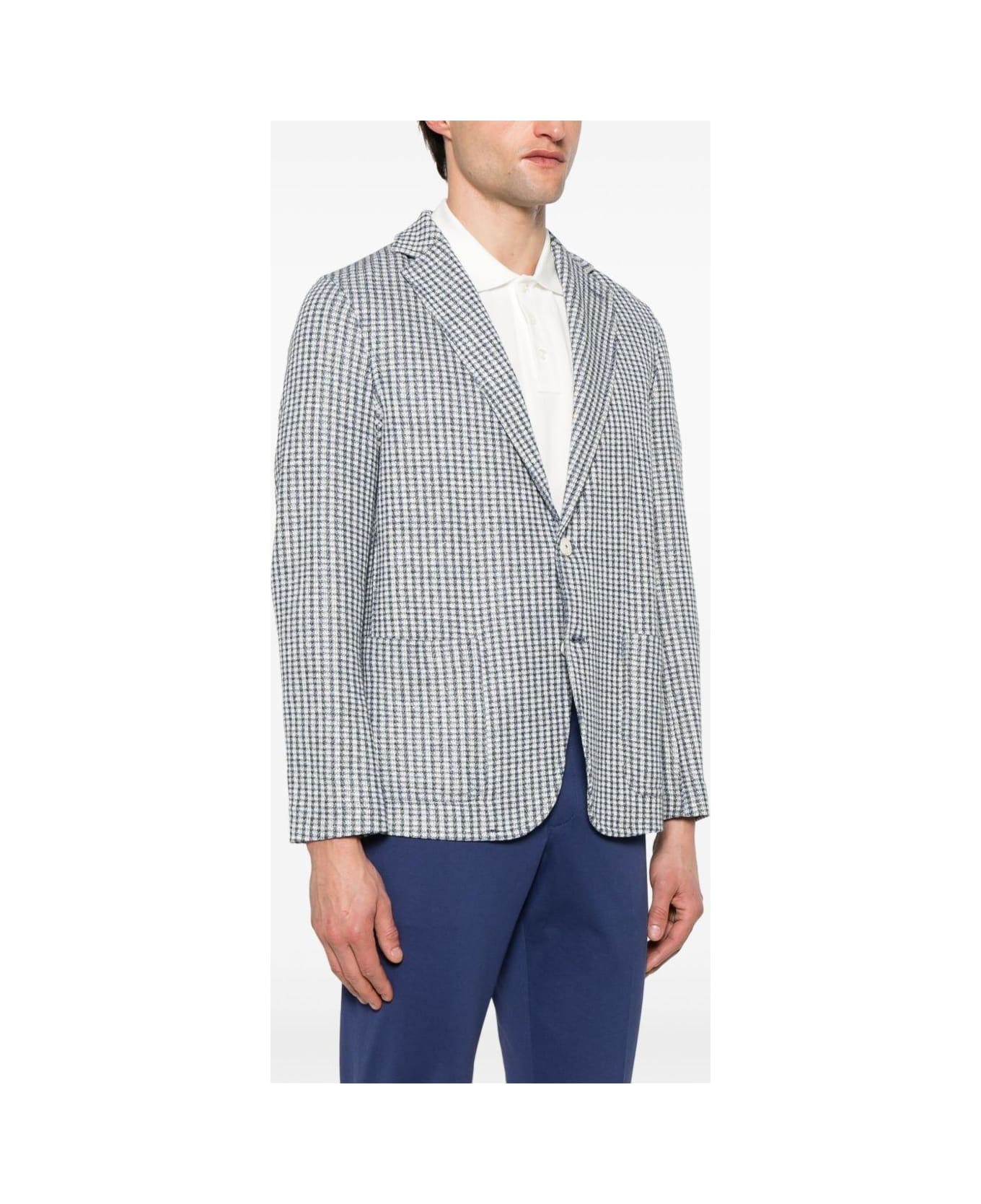Circolo 1901 Checkered Blazer Jacket - Blue
