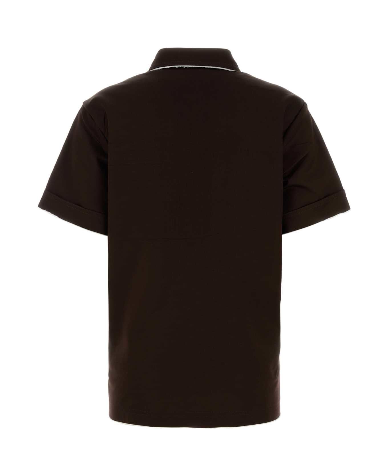 Prada Chocolate Cotton Polo Shirt - EBANO