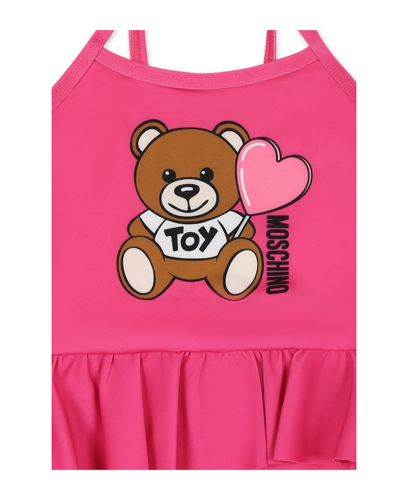 Moschino Fuchsia One-piece Swimsuit For Baby Girl With Teddy Bear - Fuchsia
