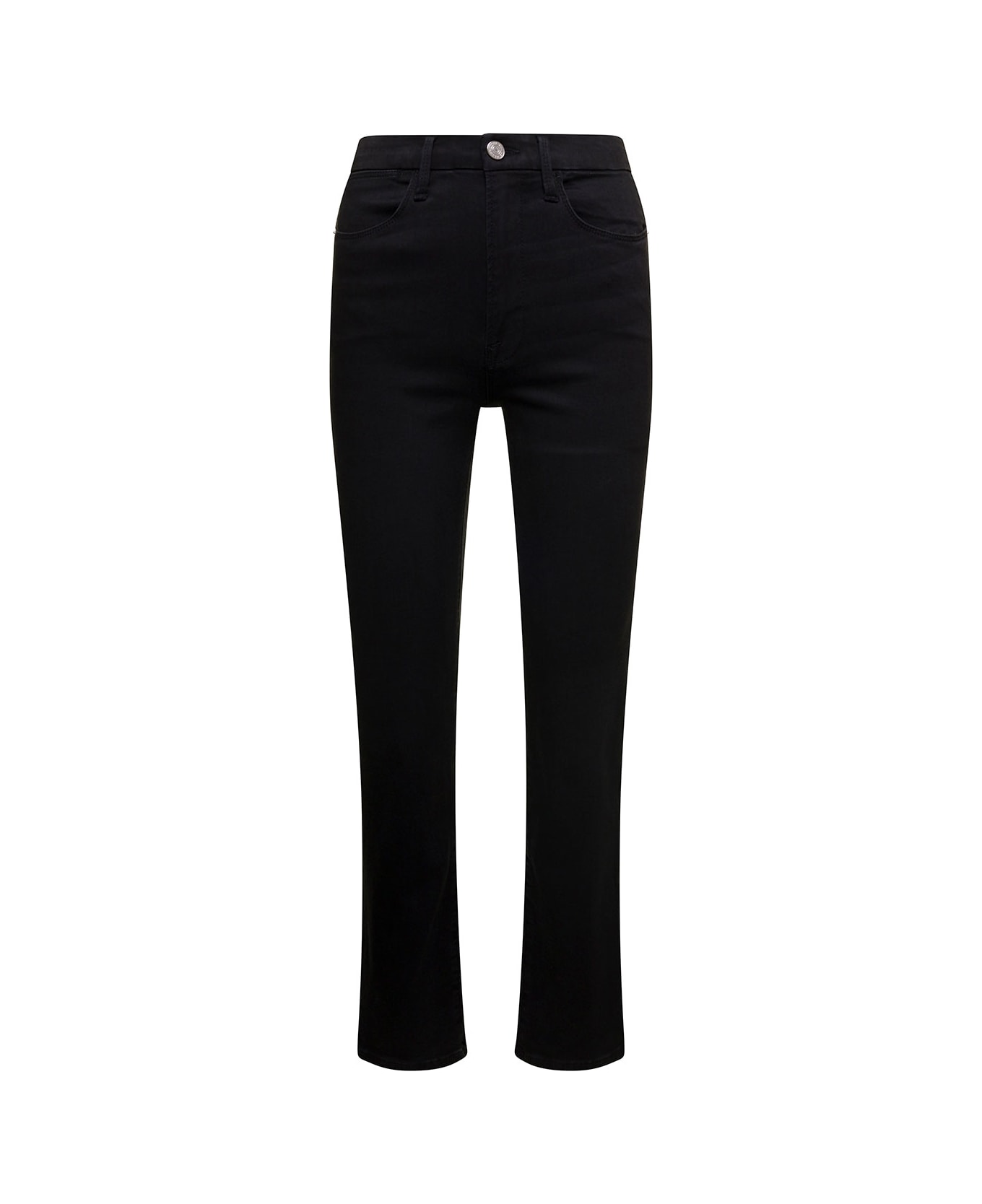 Frame 'le Shape' Black Slim 5 Pockets Jeans In Cotton Blend Denim Woman - Bkfn ボトムス