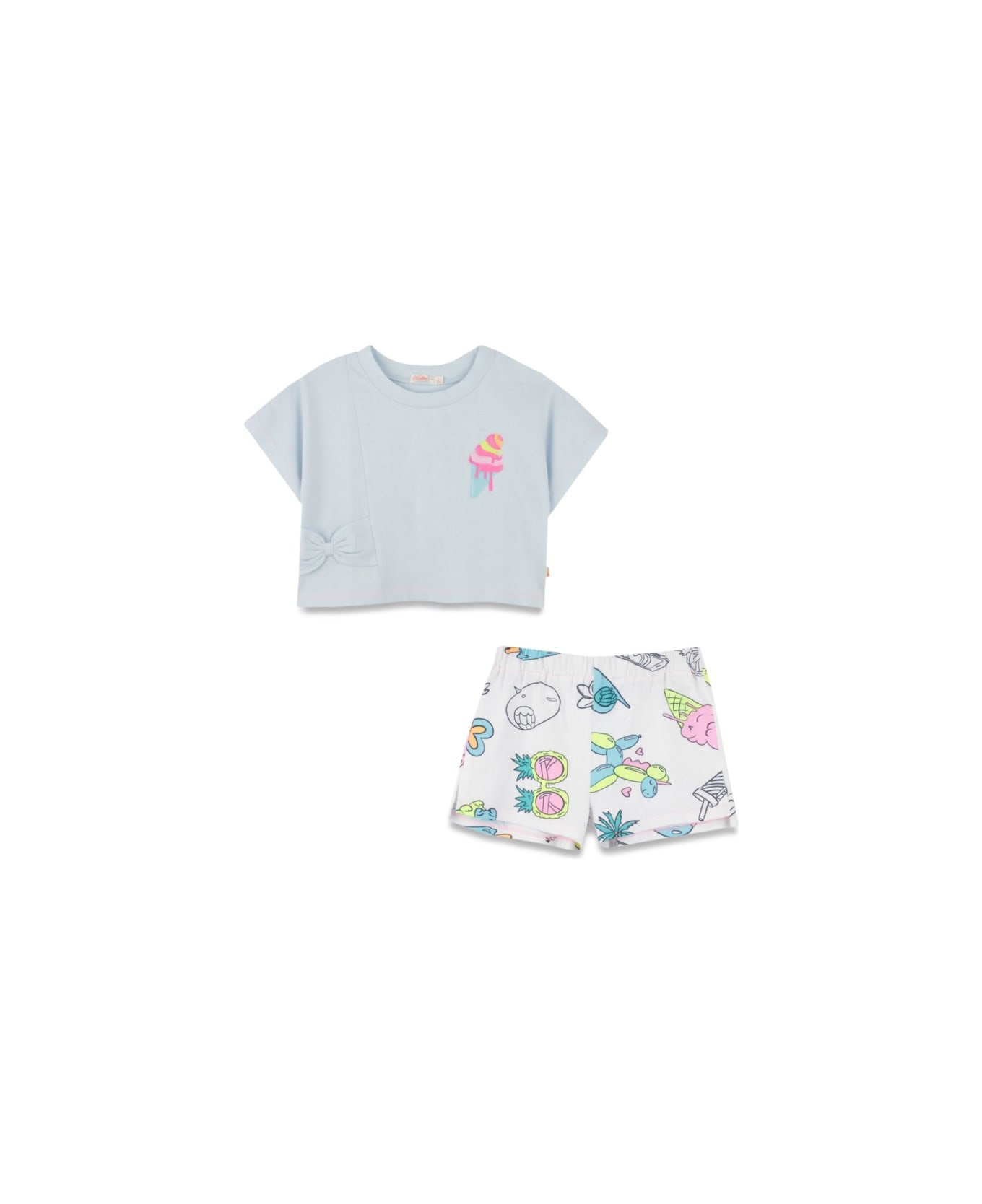 Billieblush T-shirt Set With Bermuda Shorts - BABY BLUE