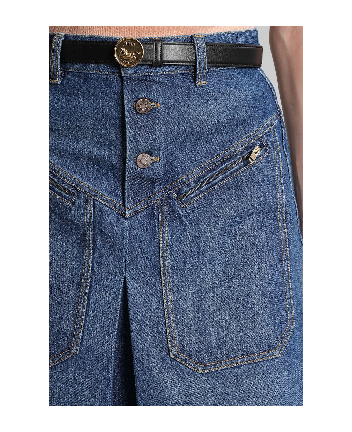 Chloé Skirt In Blue Denim - blue
