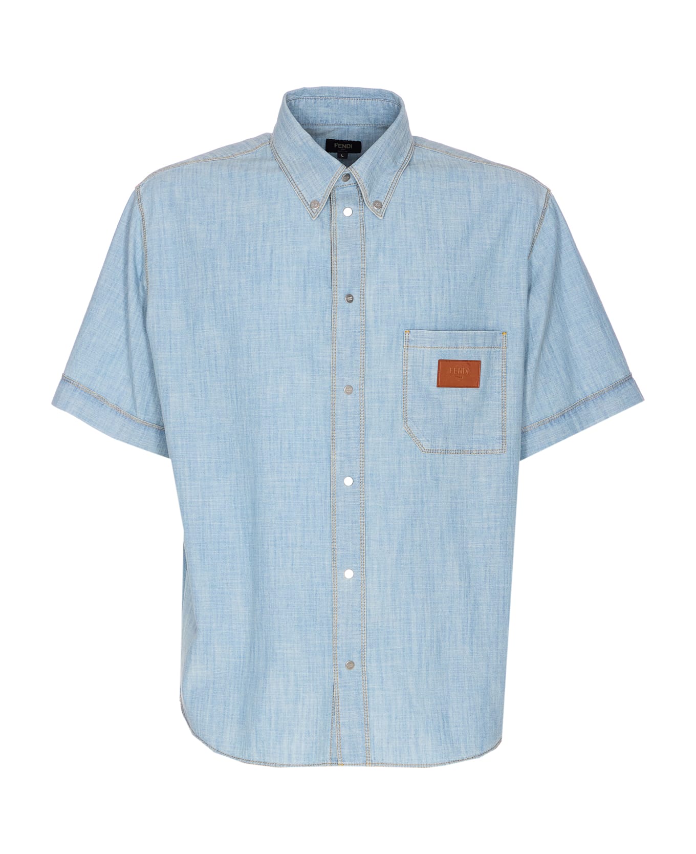 Fendi Ff Stitching Logo Shirt - Blue