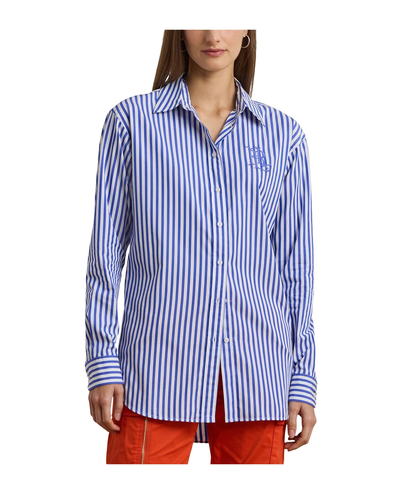 Ralph Lauren Kotta Long Sleeve Button Front Shirt - Blue White