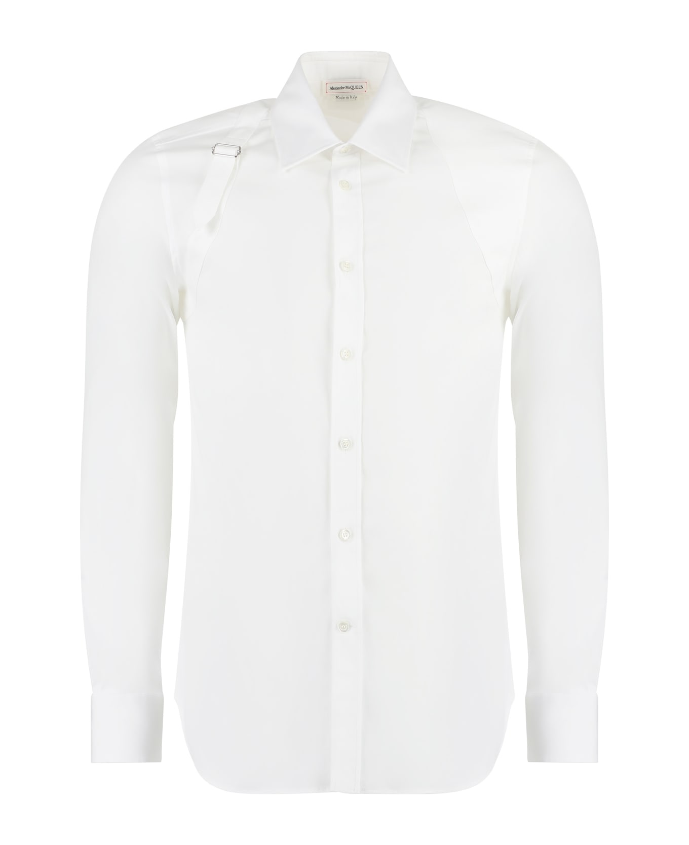 Alexander McQueen Harness Cotton Poplin Shirt - White
