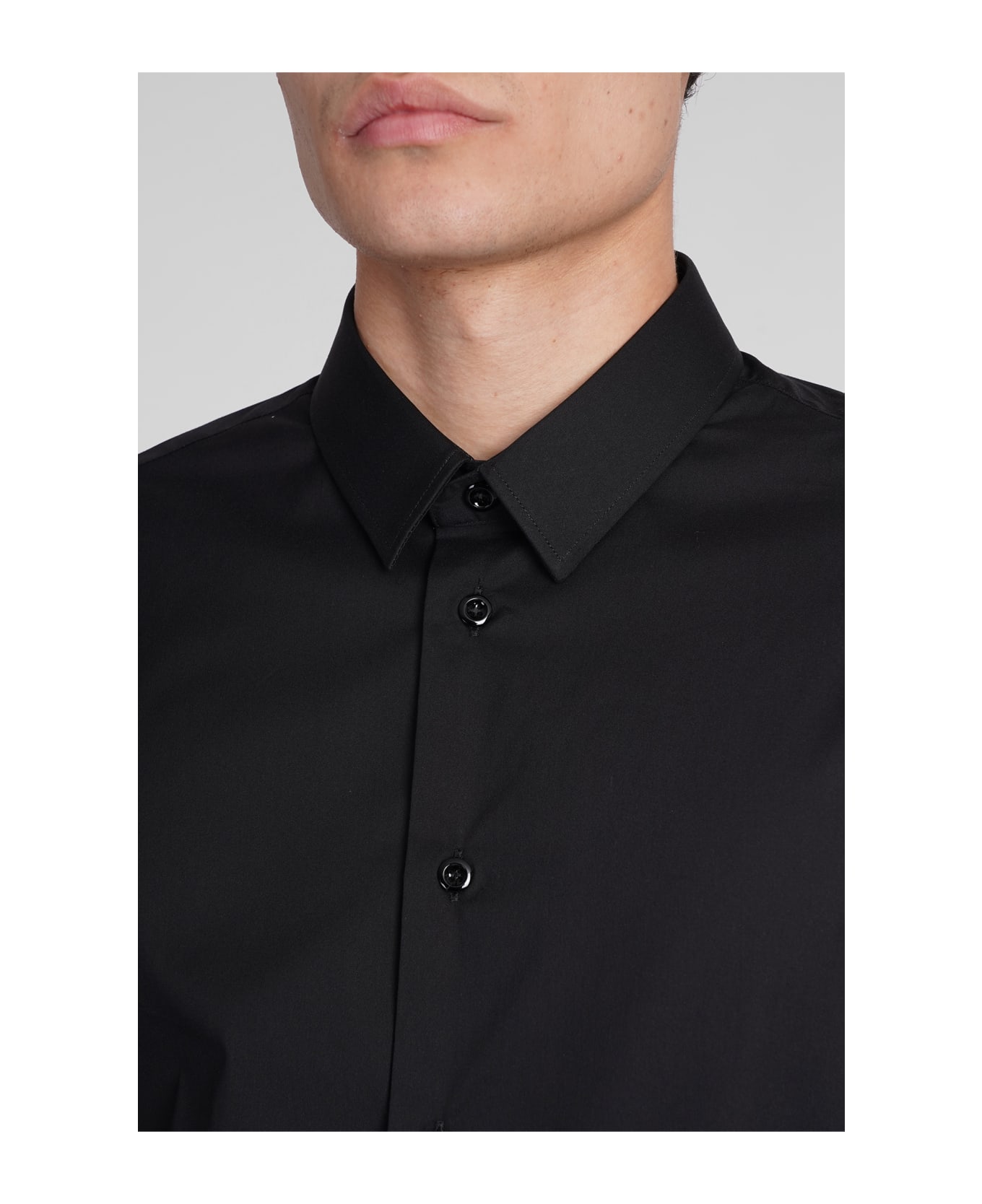 Emporio Armani Shirt In Black Cotton - black シャツ