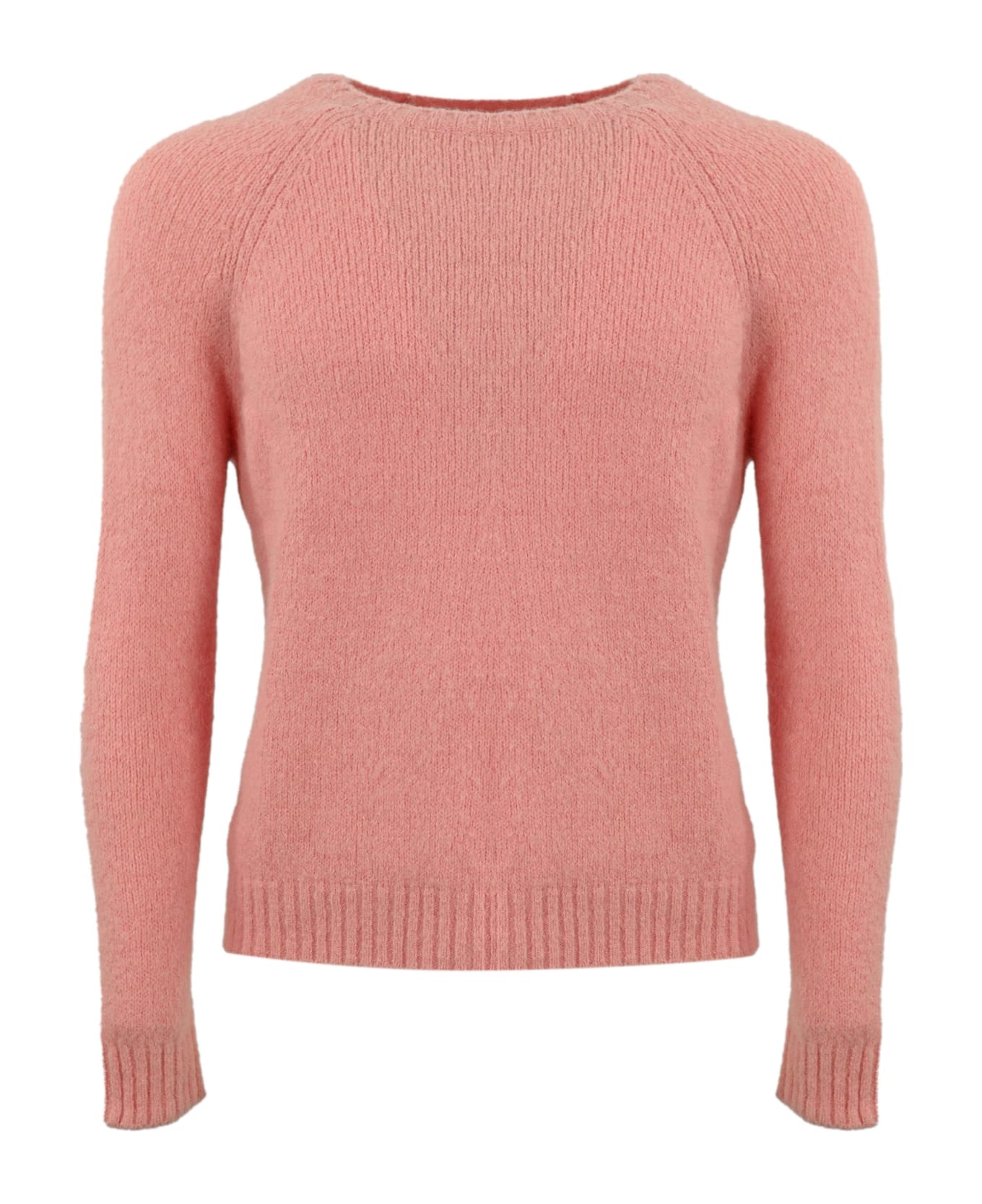 Weekend Max Mara "ghiacci" Cotton And Alpaca Blend Knit Sweater - Blush