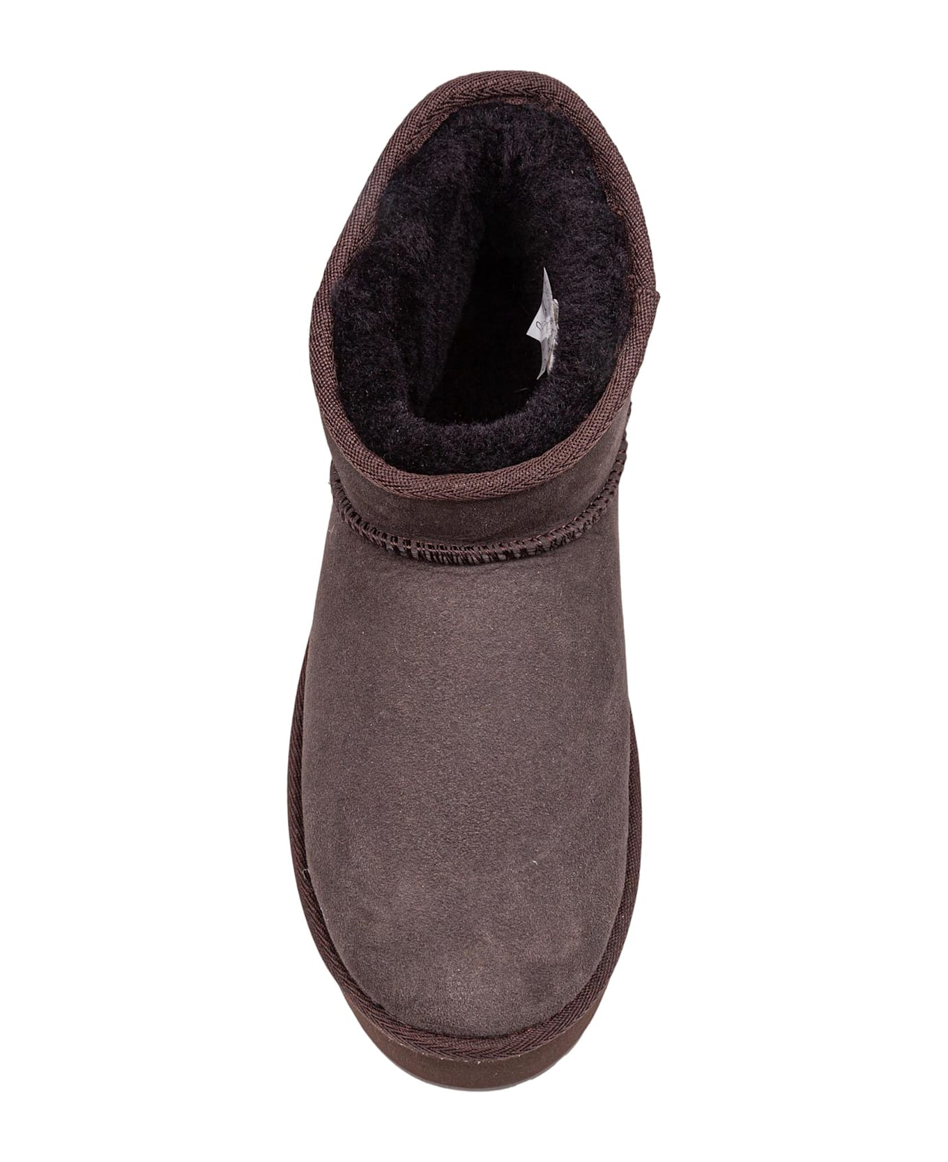 Emu Stinger Micro Flatform Suede Boot In Chocolate Color - Chocolate