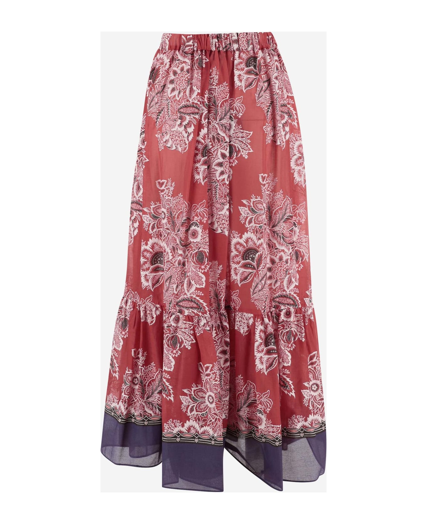 Etro Cotton And Silk Conna With Paisley Pattern - Red