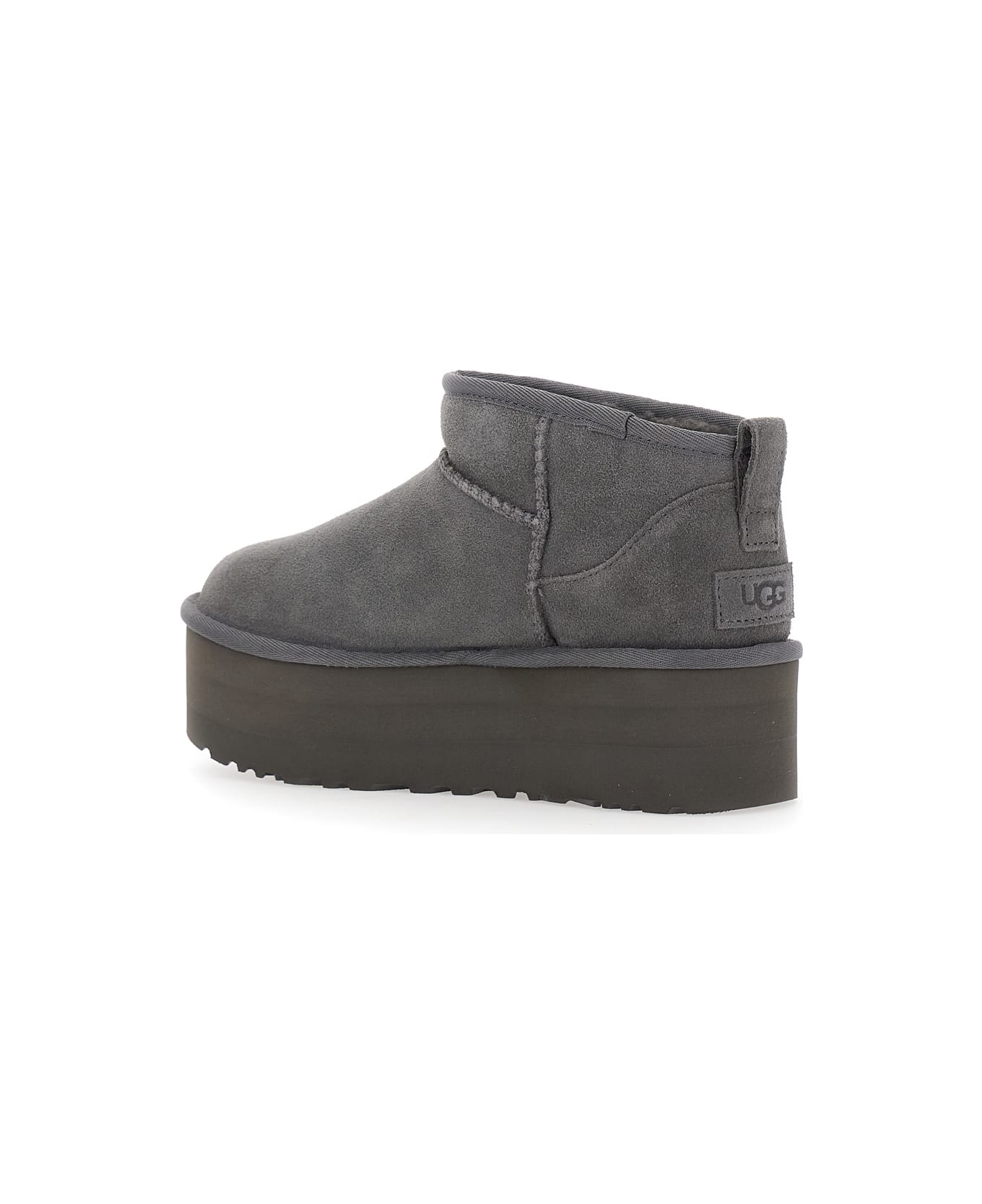 UGG 'ultra Mini Classic' Grey Pull-on Boots In Suede Woman - Grey