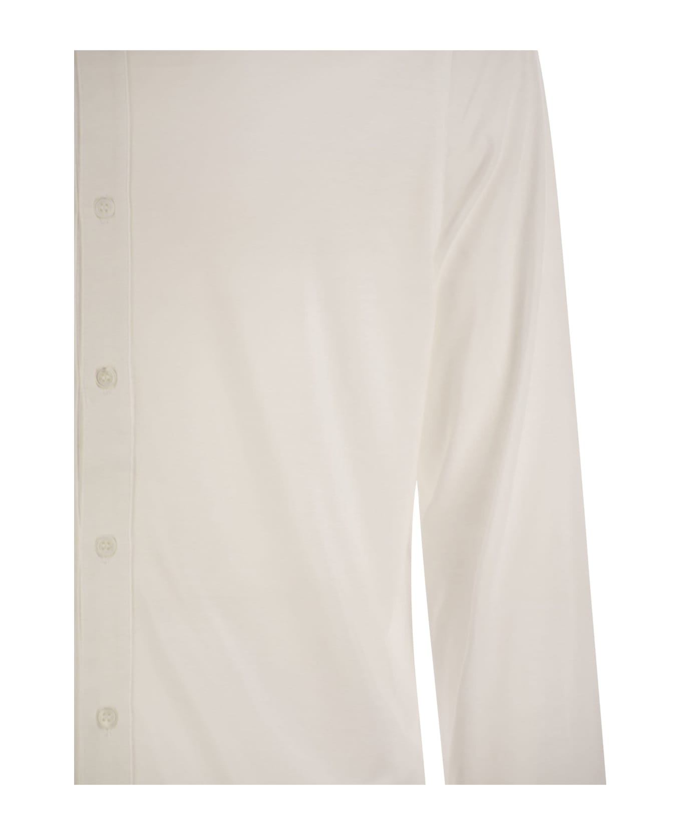 Majestic Filatures Long-sleeved Lyocell And Cotton Shirt - White