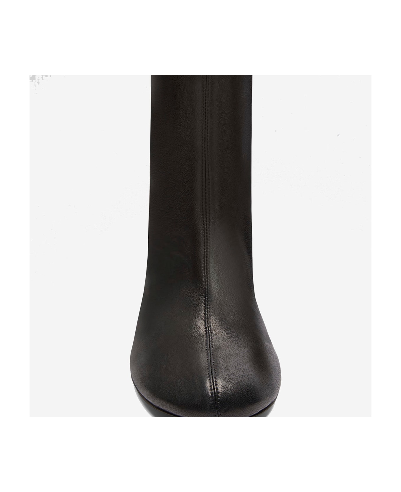 Amina Muaddi Iris Leather Ankle Boots - Black