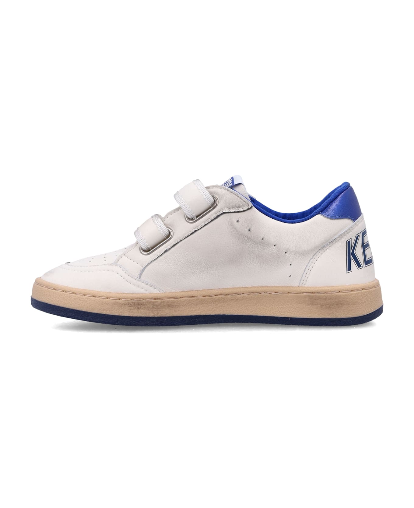 Golden Goose Kid - Ball Star Strap Sneakers - WHITE/BLUE