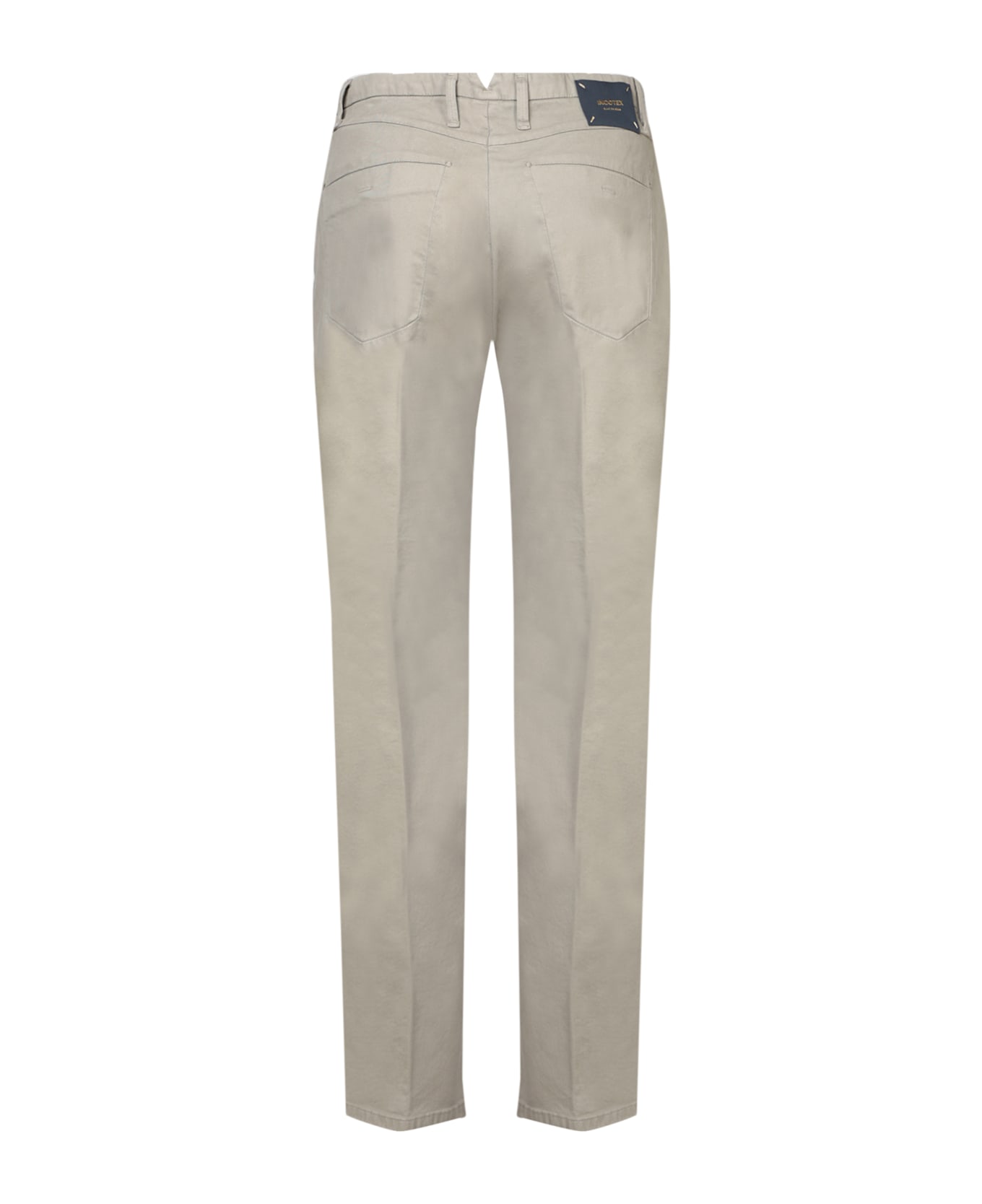 Incotex Tailored Taupe Cotton Trousers - Beige