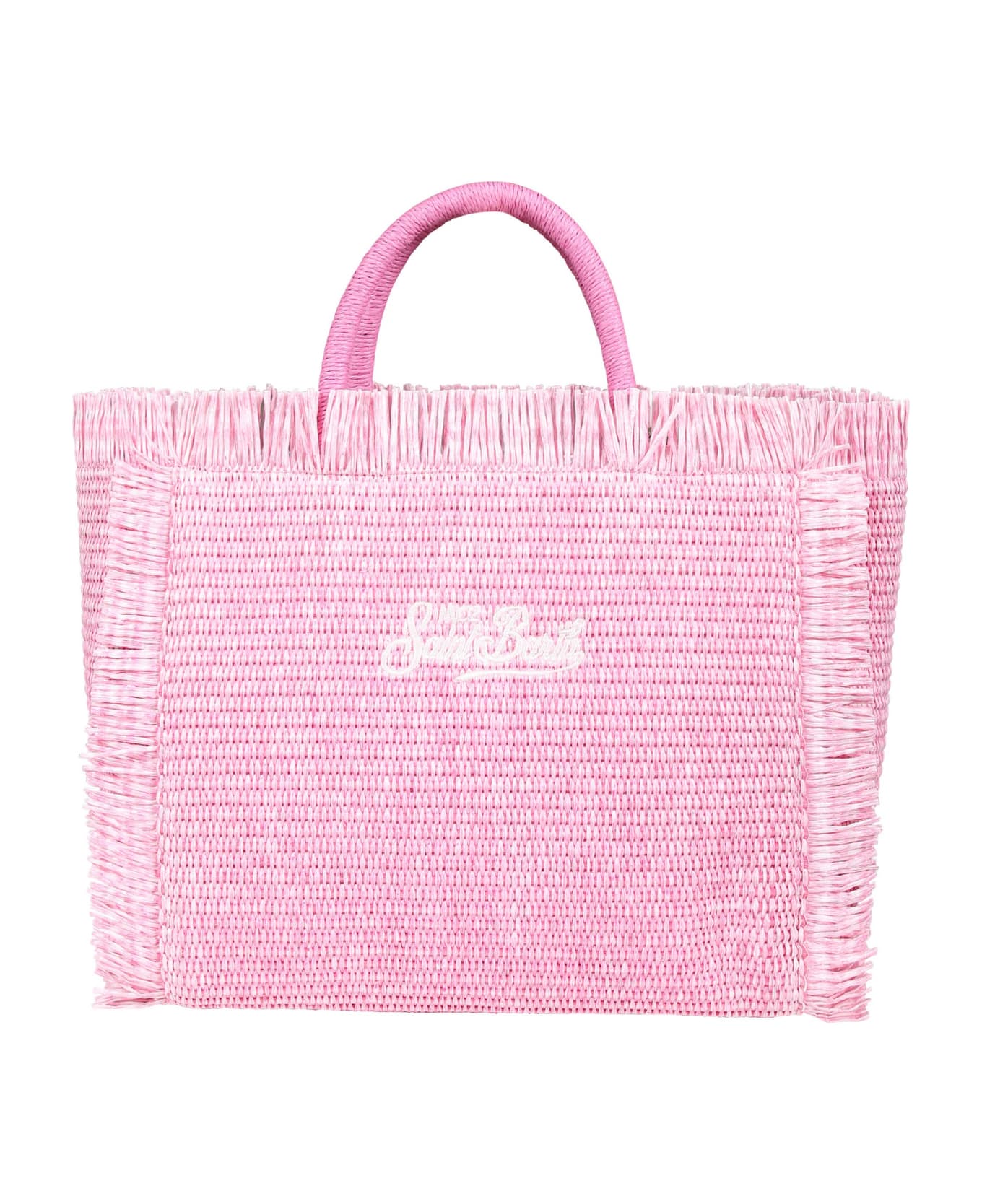 MC2 Saint Barth Pink Beach Bag For Girl With Logo - Pink
