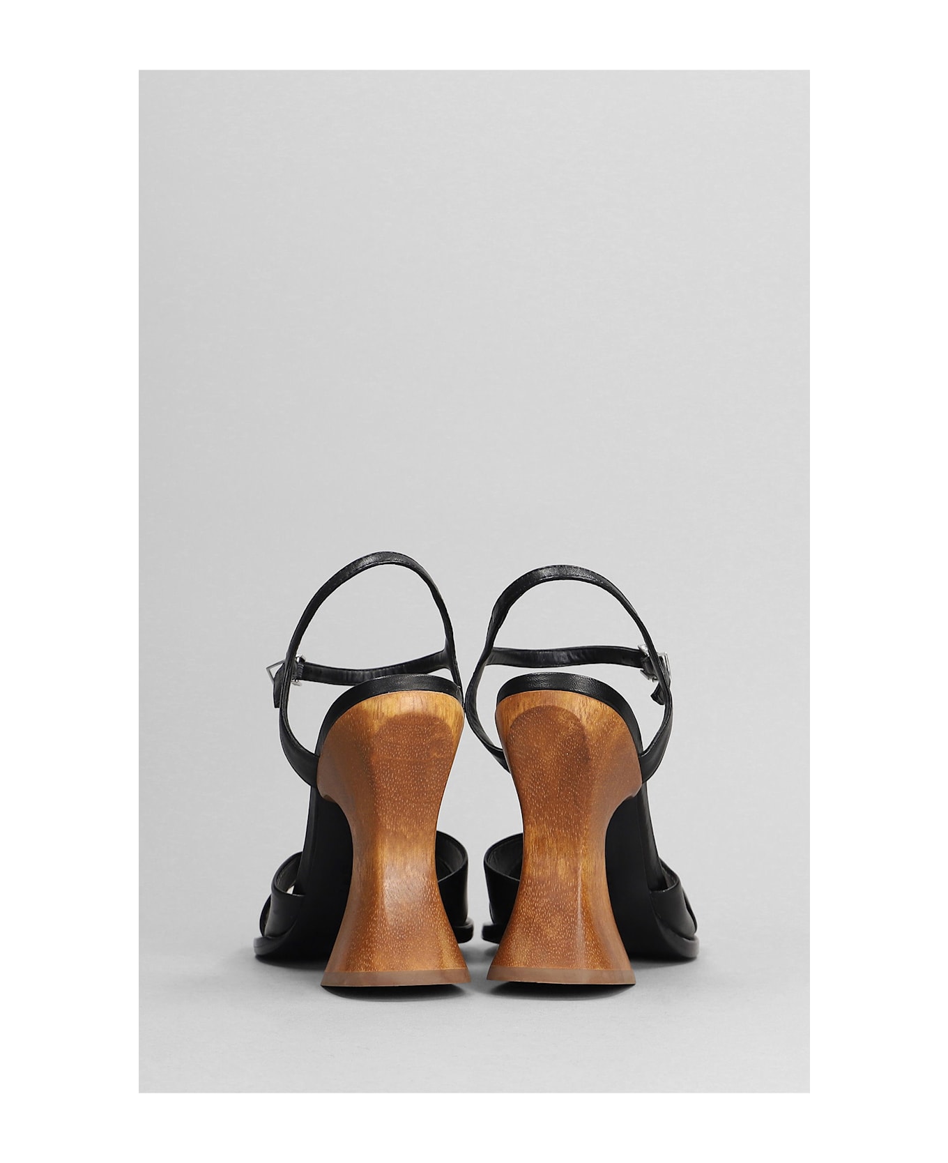 Schutz Hilda Curve Sandals In Black Leather - black