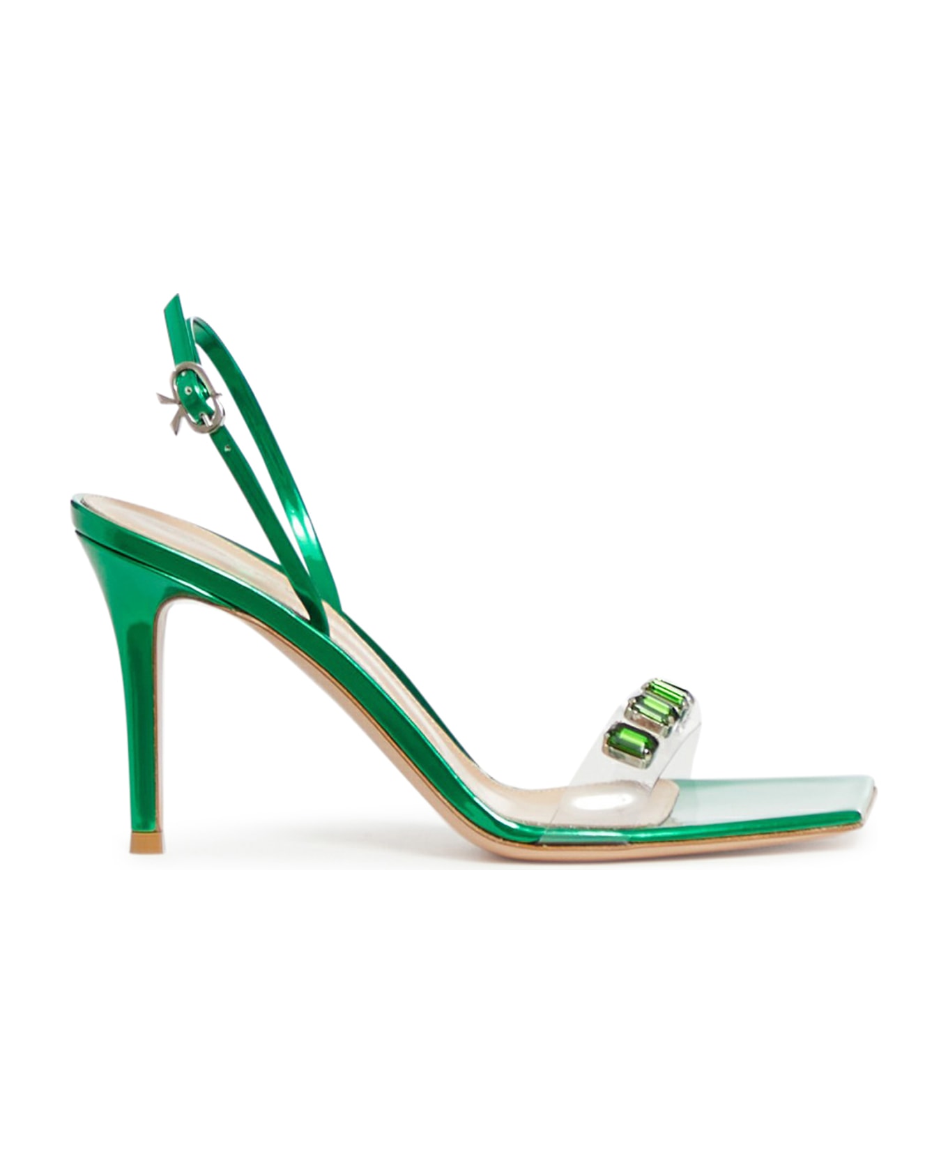 Gianvito Rossi Plexi+metal Sandal - Trgr Transparent Green サンダル