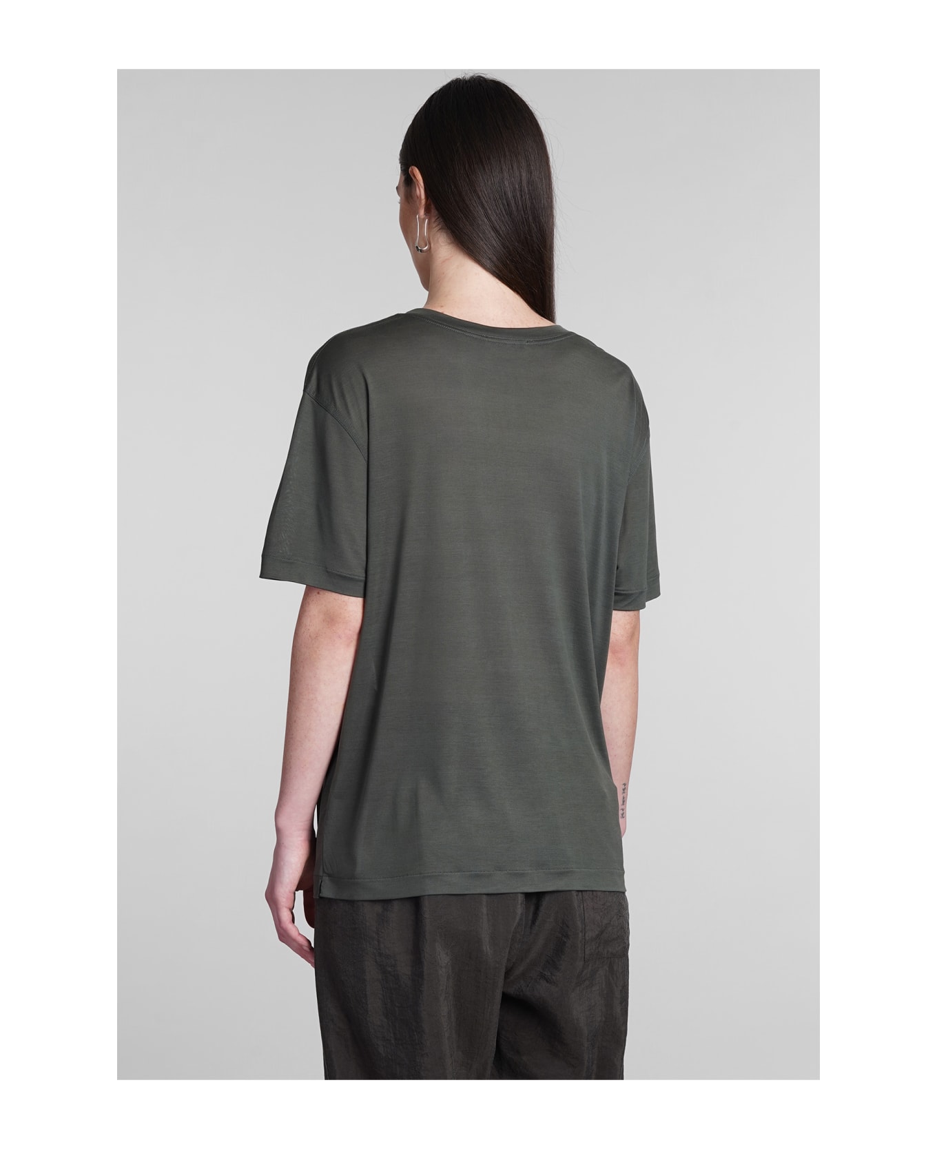 Lemaire T-shirt In Green Silk - green