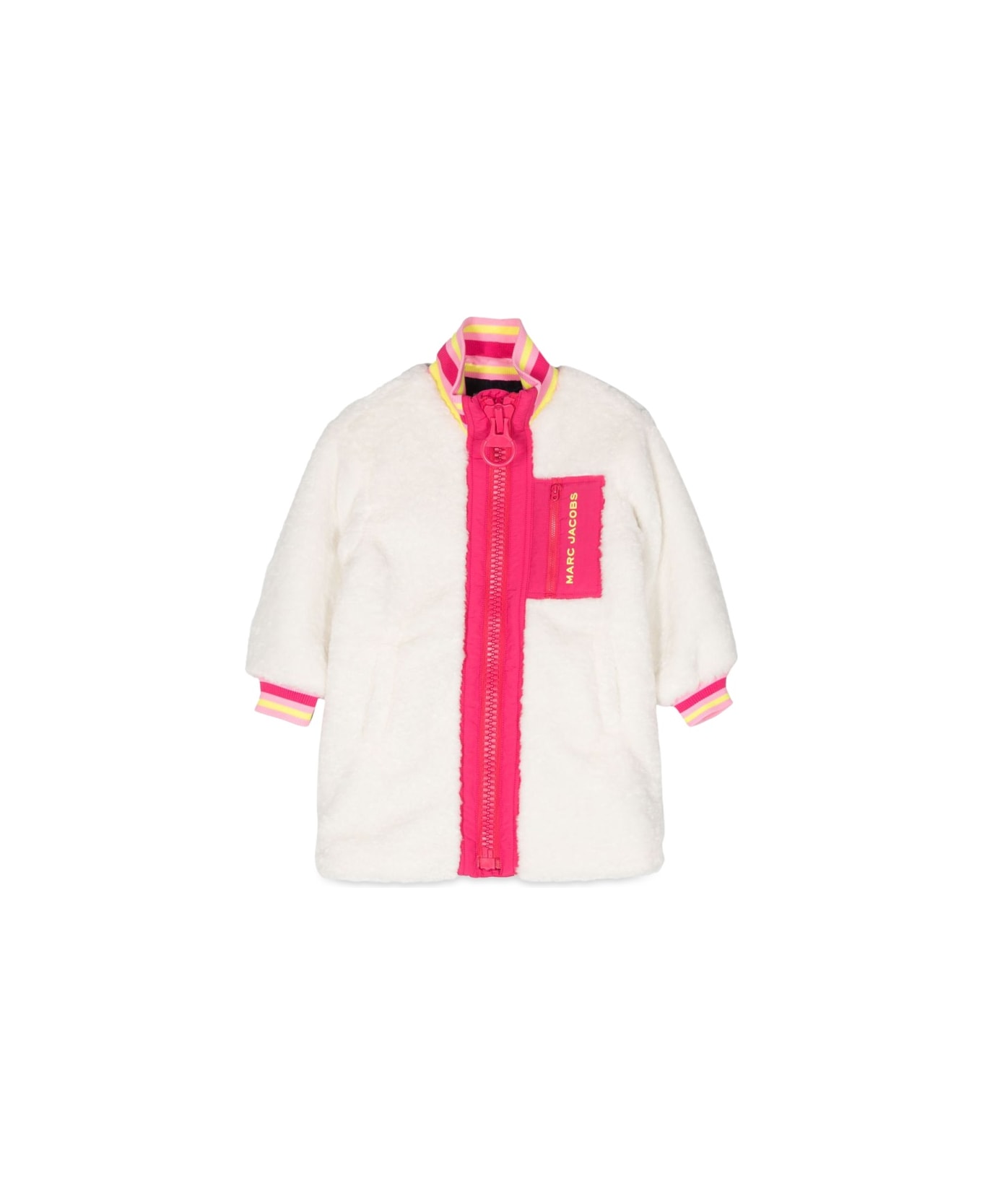 Little Marc Jacobs Coat With Contrasting Zipper - WHITE