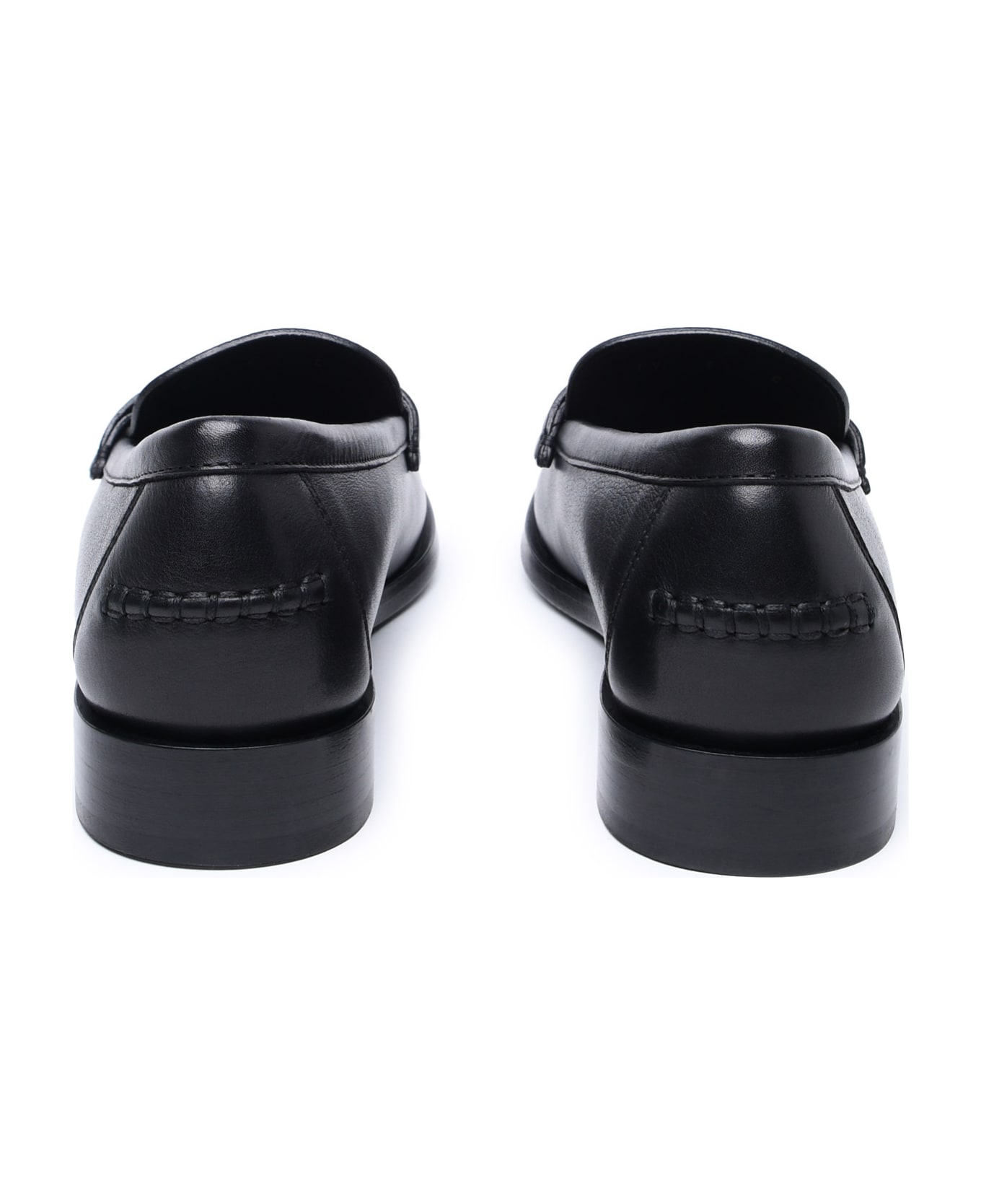 Ferragamo Black Leather Loafers - Black フラットシューズ