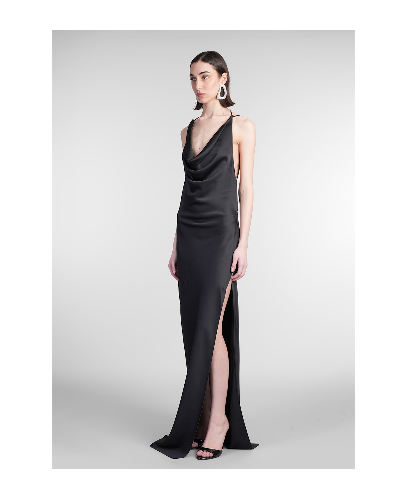 The Andamane Vera Maxi Dress Woman In Black Polyester - Black