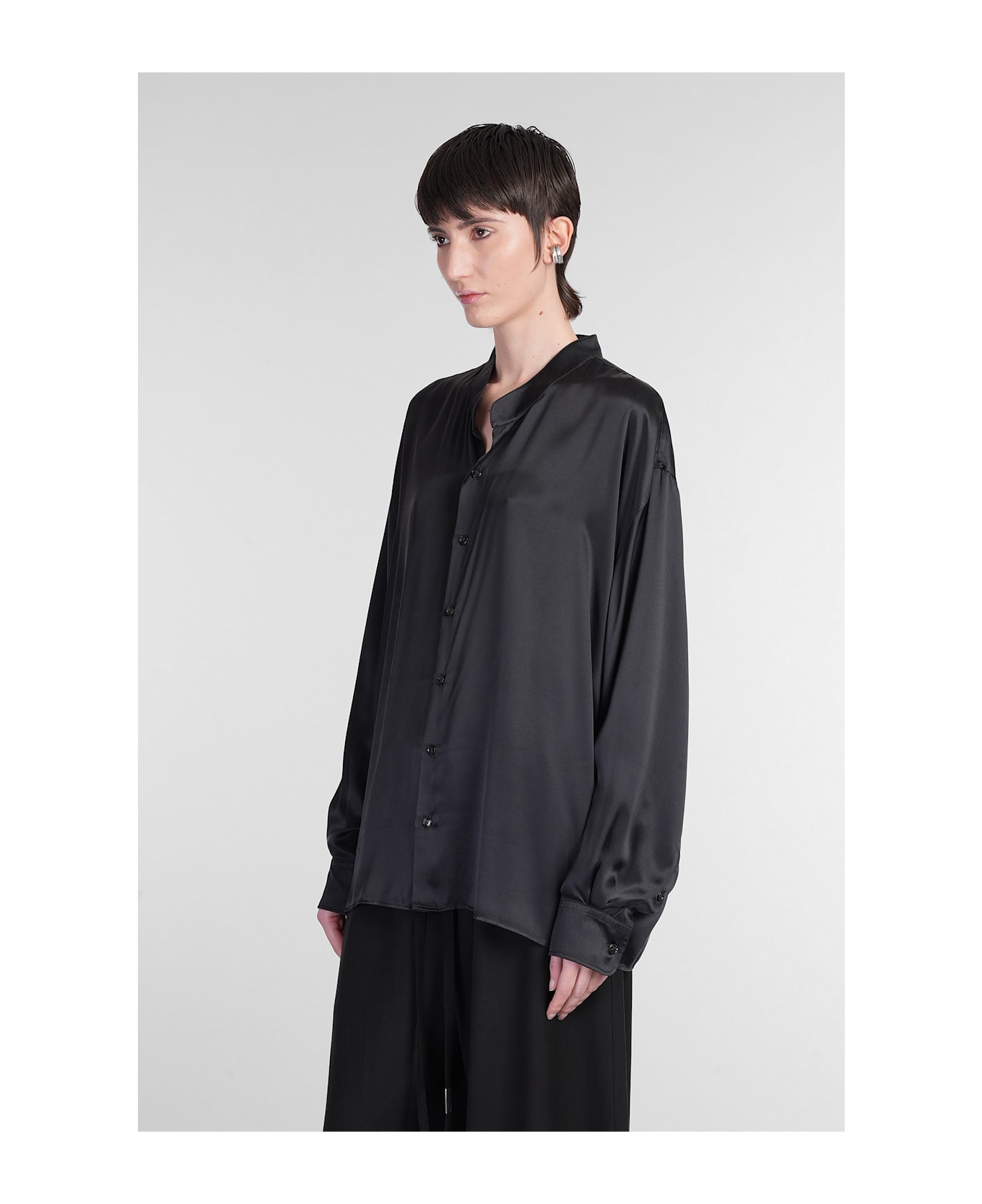 Ann Demeulemeester Thalia Shirt In Black Silk - black