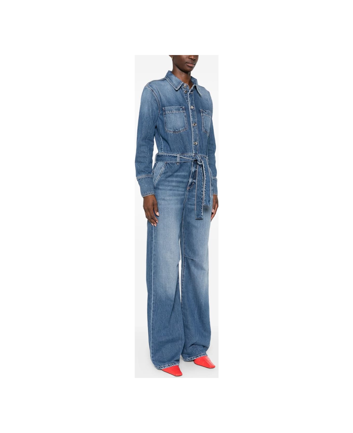 Icon Denim Blue Denim Jumpsuit - Blue