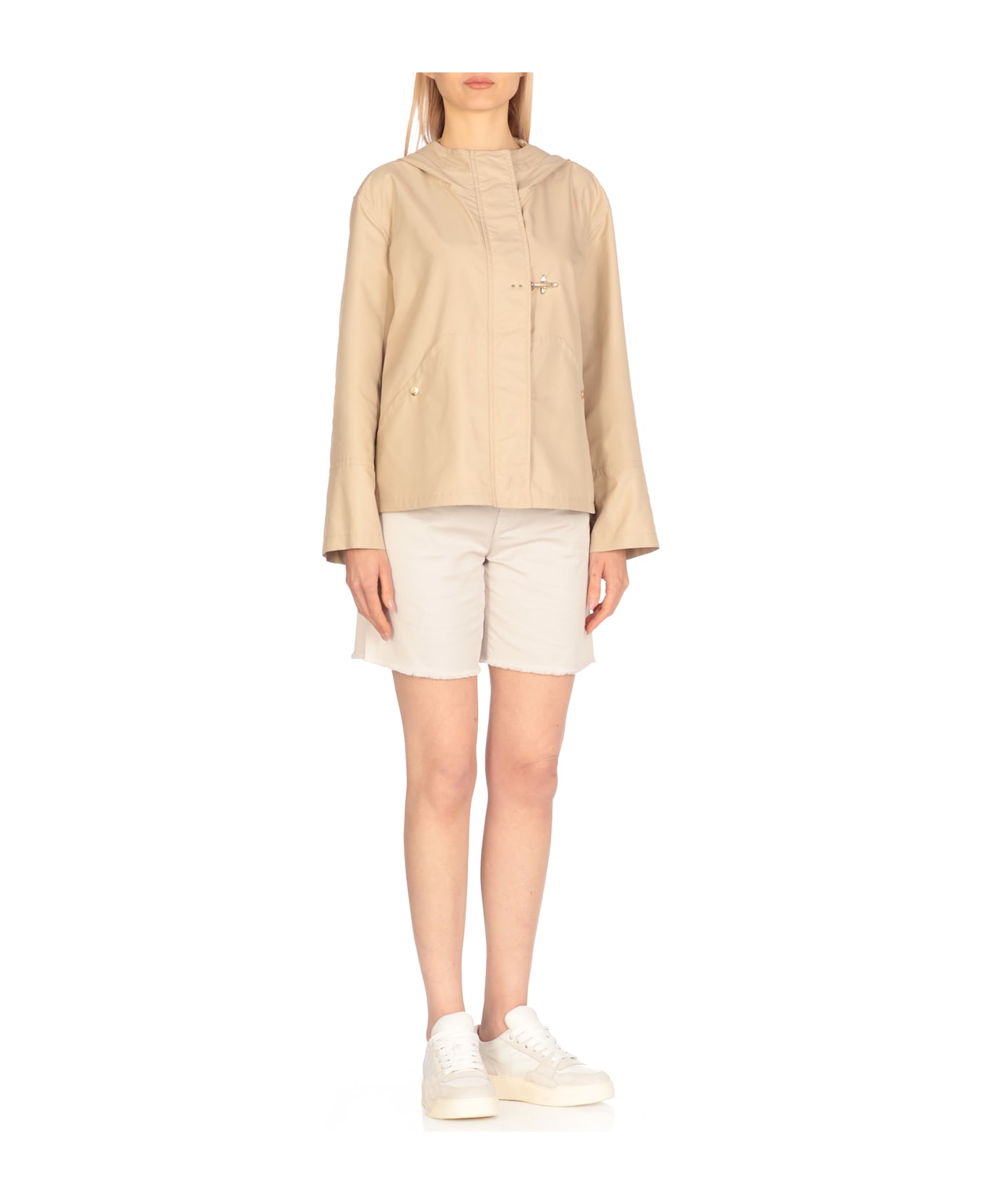 Fay Waterproof Short Parka - Beige