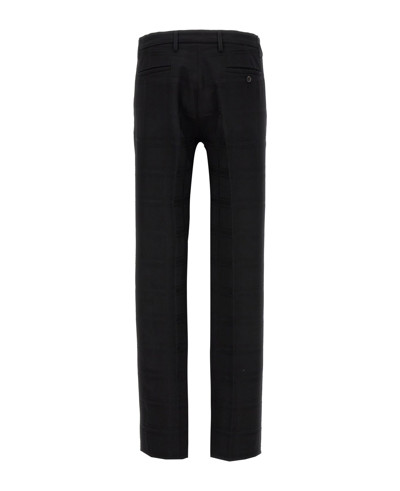 Etro Check Wool Trousers - Black  