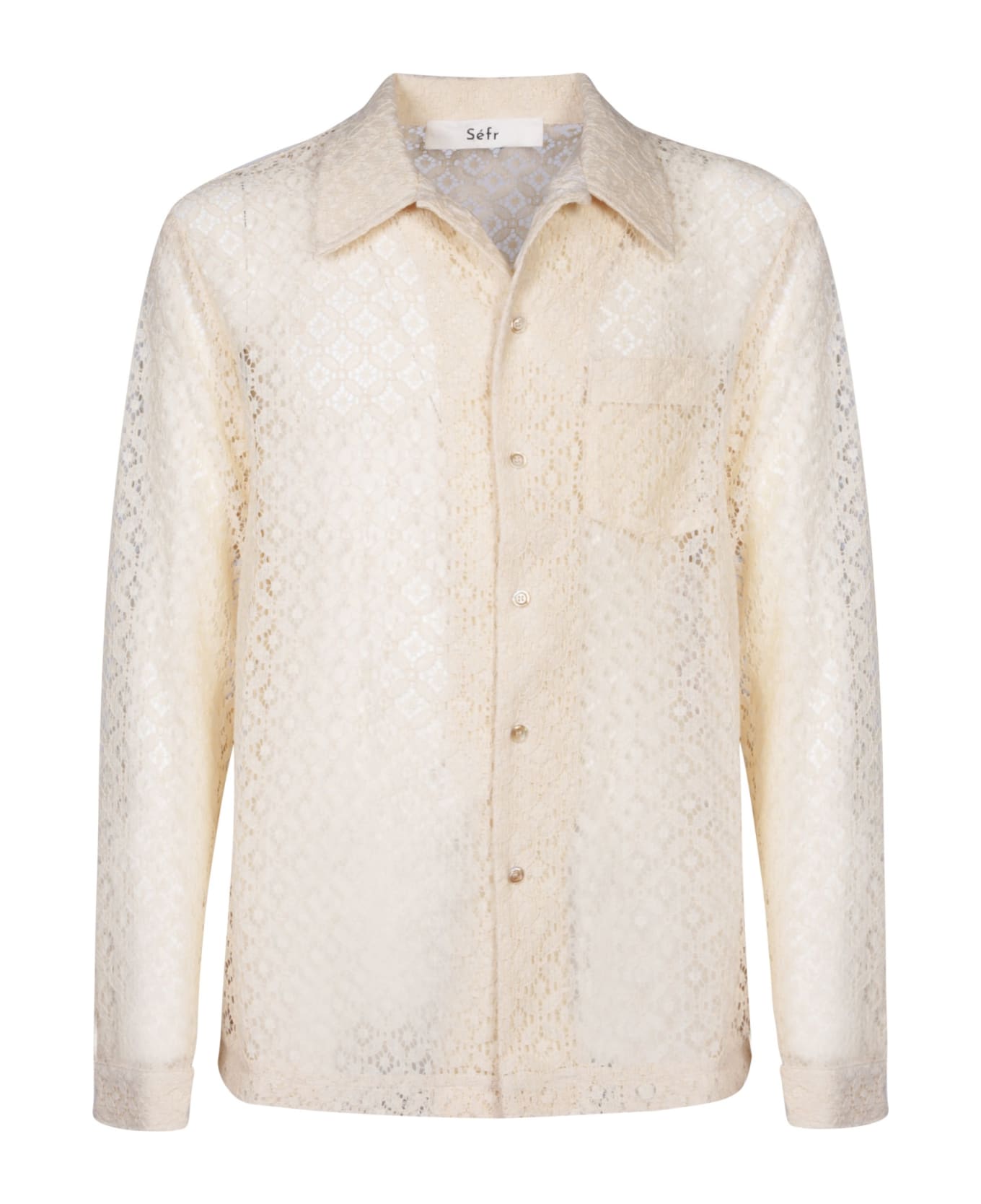 Séfr Jagou Embroidered Ivory Shirt - White