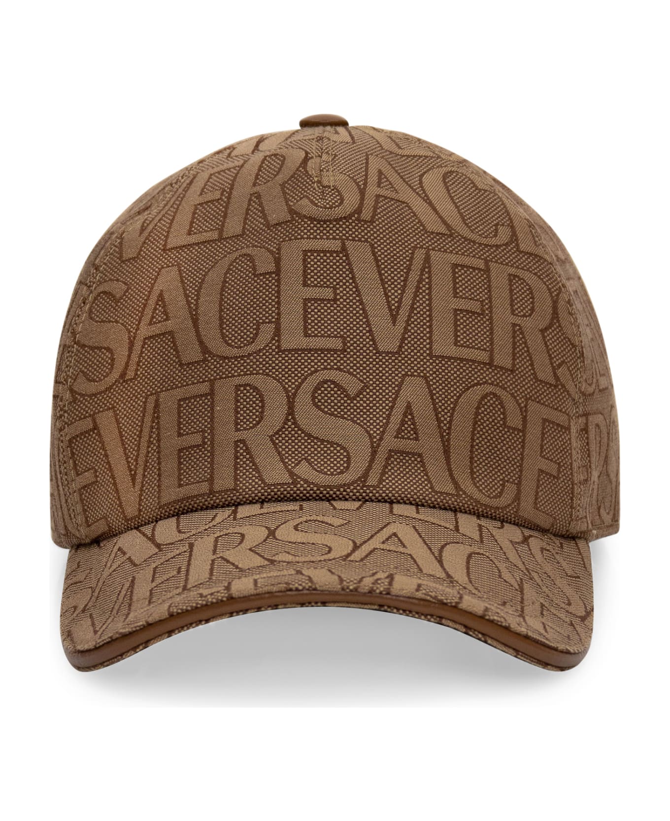 Versace All Over Logo Baseball Cap - Beige