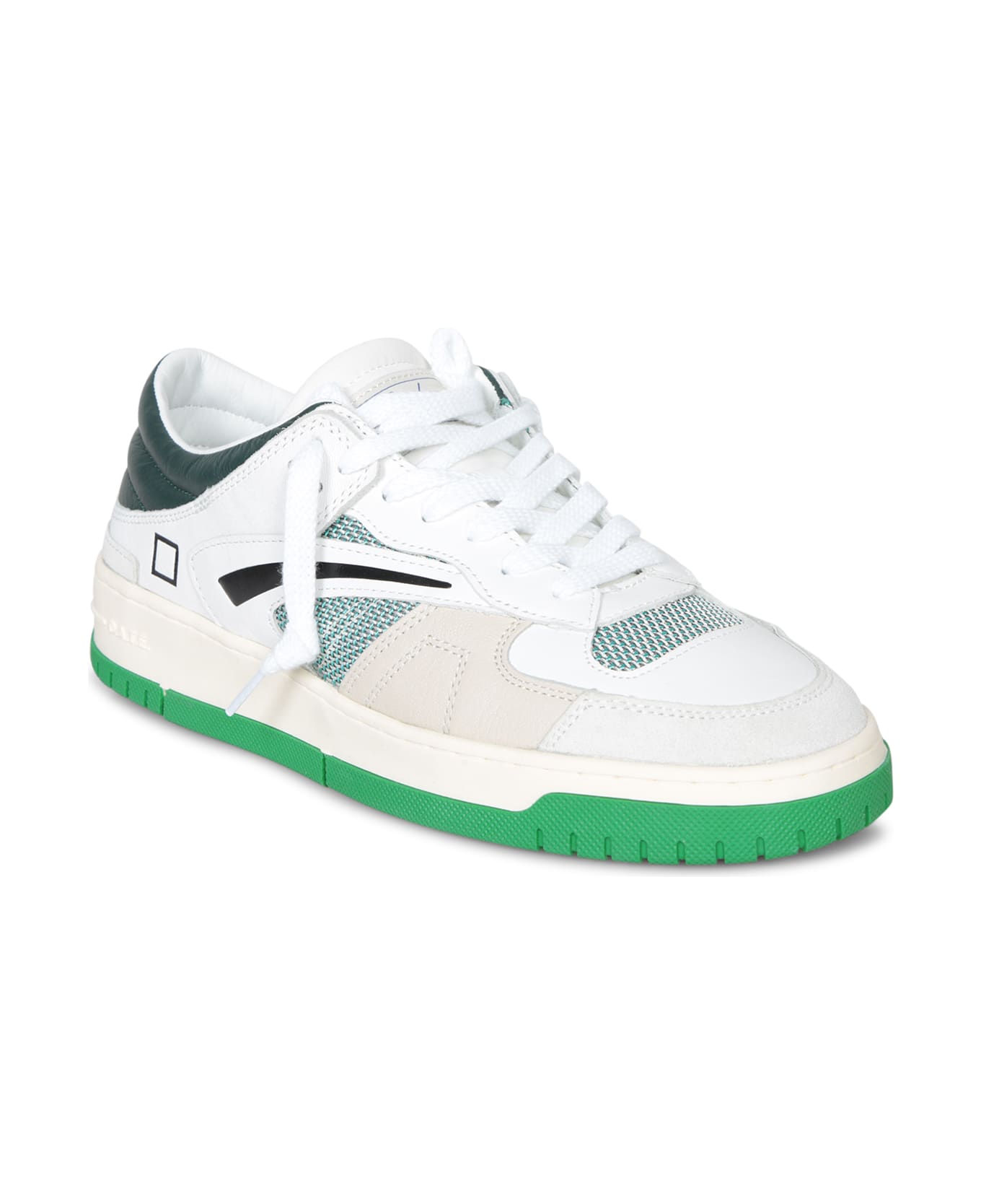 D.A.T.E. Torneo White Green Sneakers - White