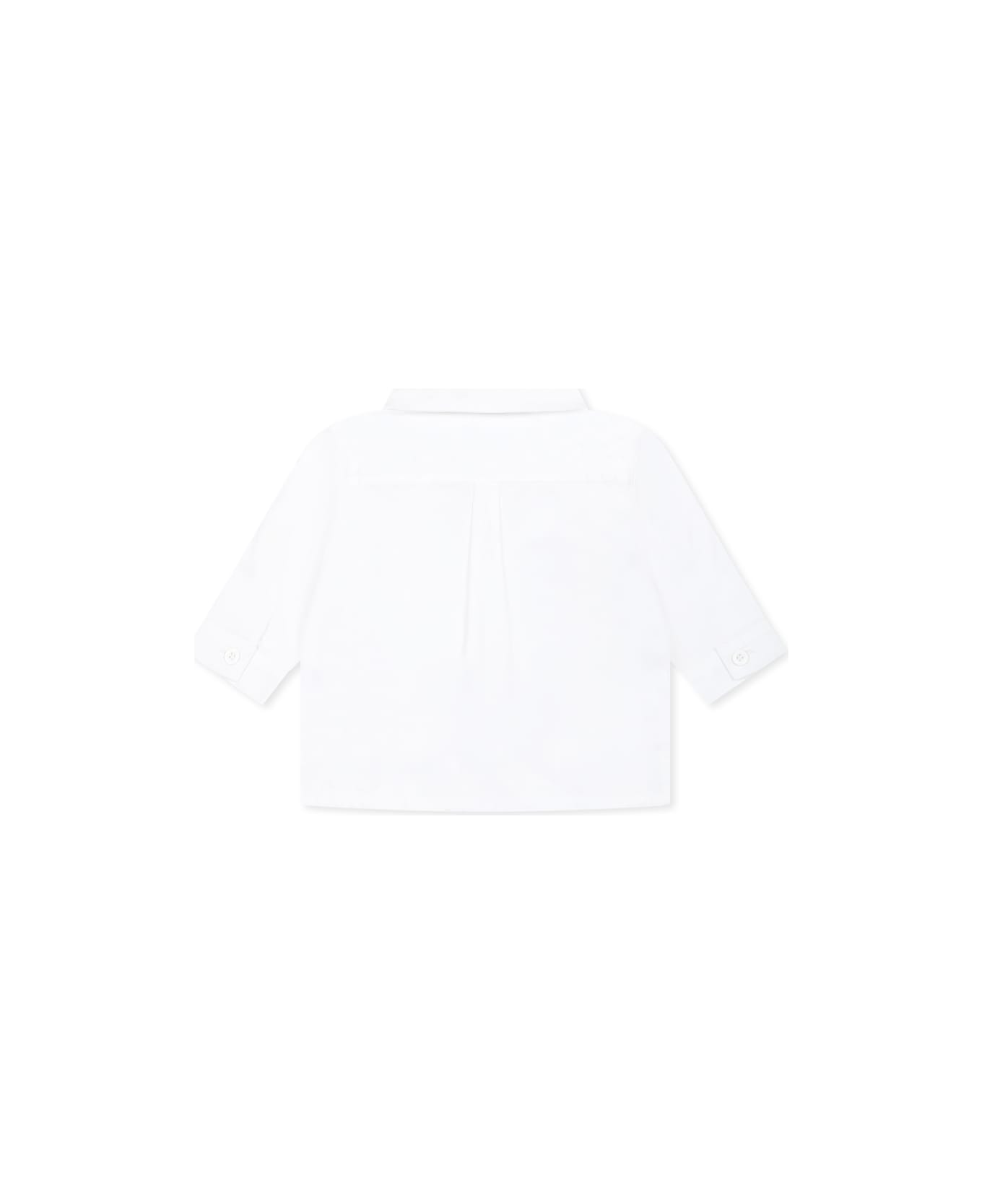 Petit Bateau White Shirt For Baby Boy With Logo - White