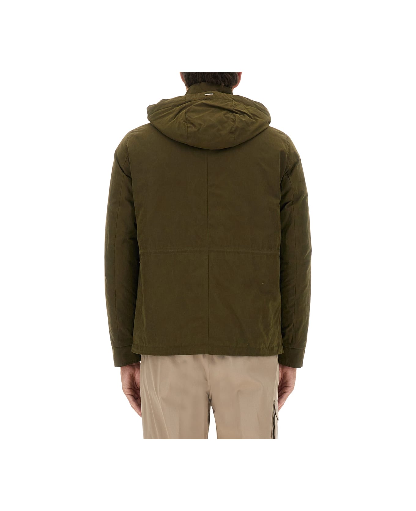 Herno Waxed Cotton Short Parka - MILITARY GREEN