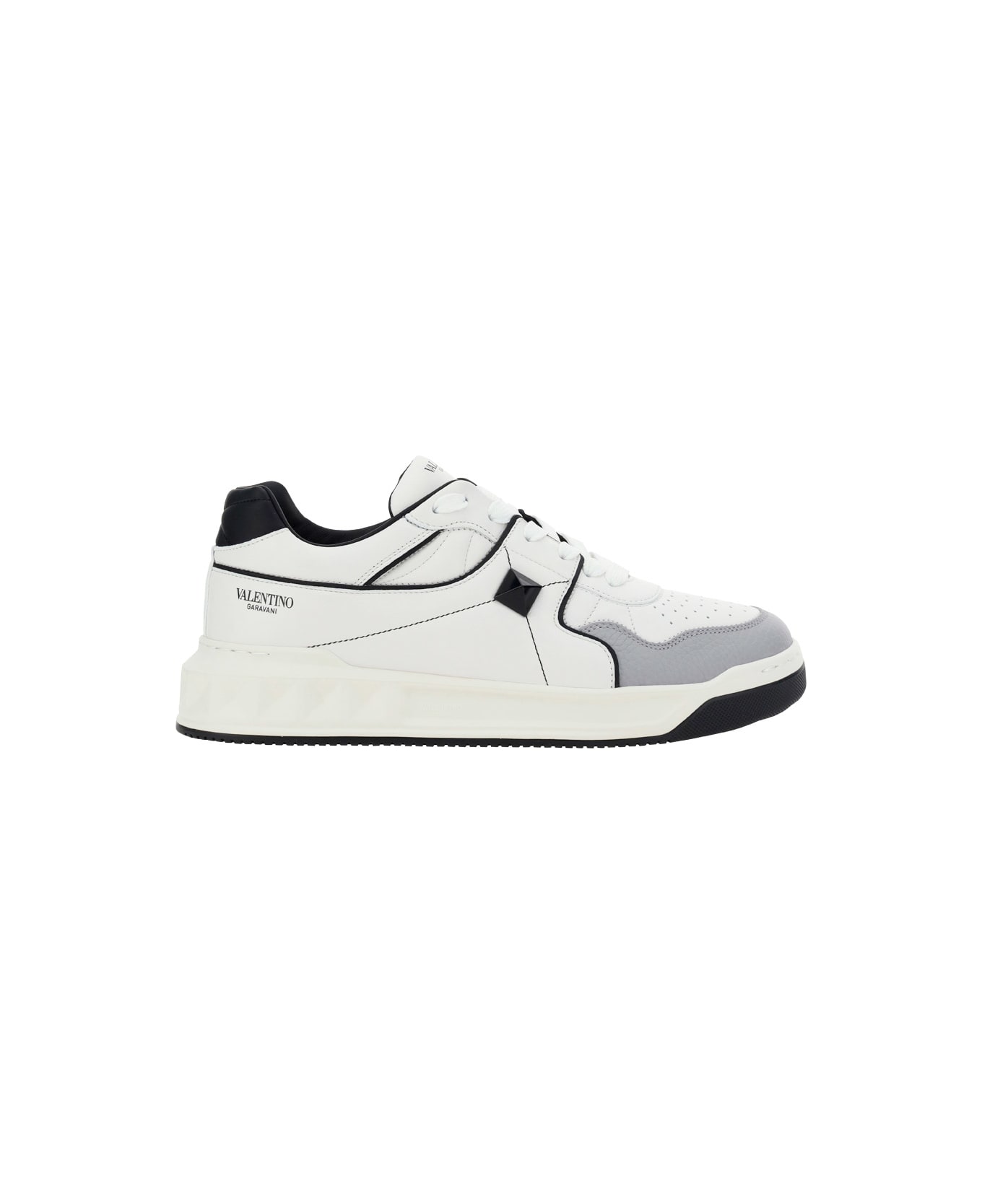 Valentino Garavani One Stud Sneakers - Bianco/nero/pastel Grey