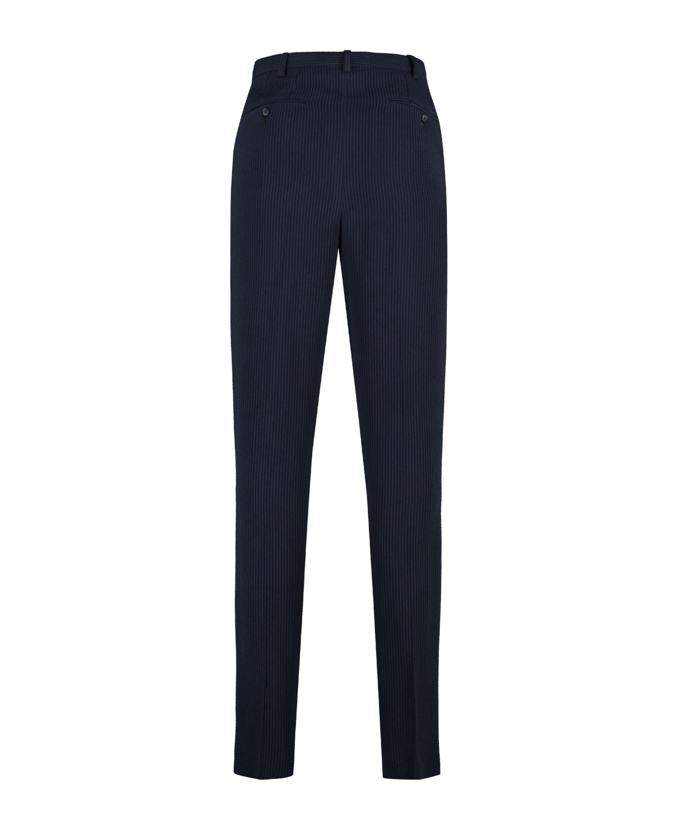Giorgio Armani Stretch Viscose Trousers Zip - BLUE/BLACK