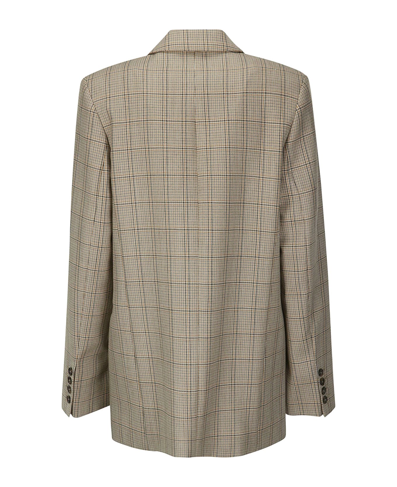 Totême Windowpane-check Suit Jacket - BISCUIT