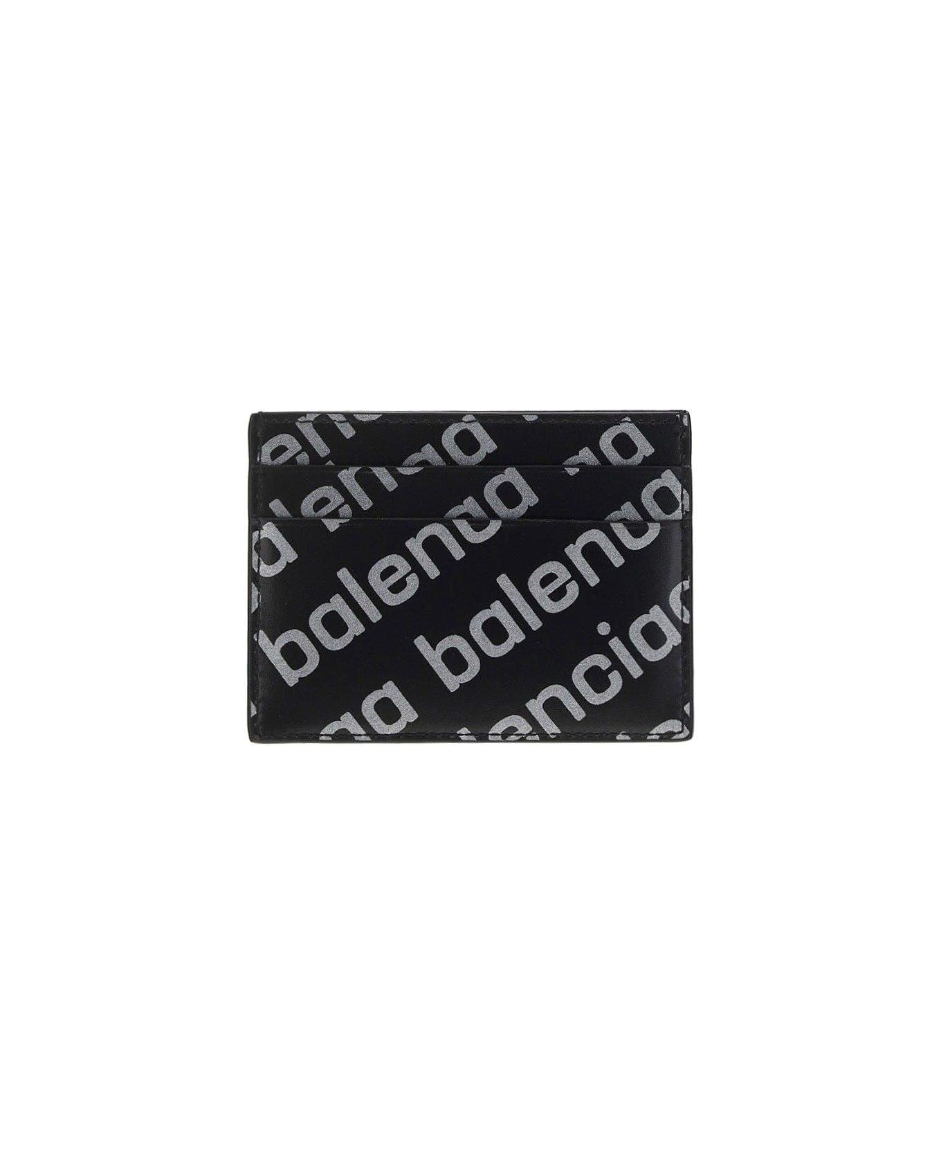 Balenciaga Reflective Printed Cash Card Holder - BLACK