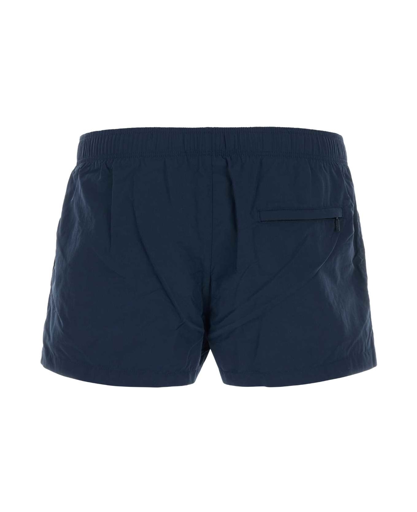 Versace Blue Nylon Bermuda Shorts - INKBLUE