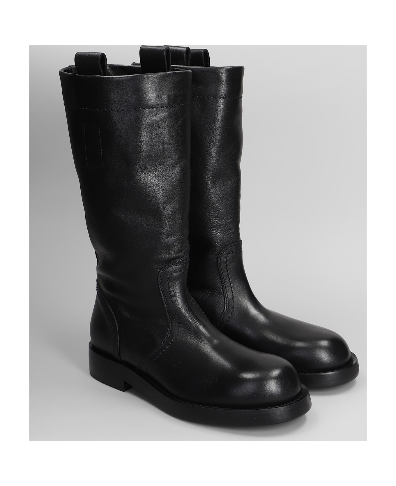 Ann Demeulemeester Bente Low Heels Boots In Black Leather - black