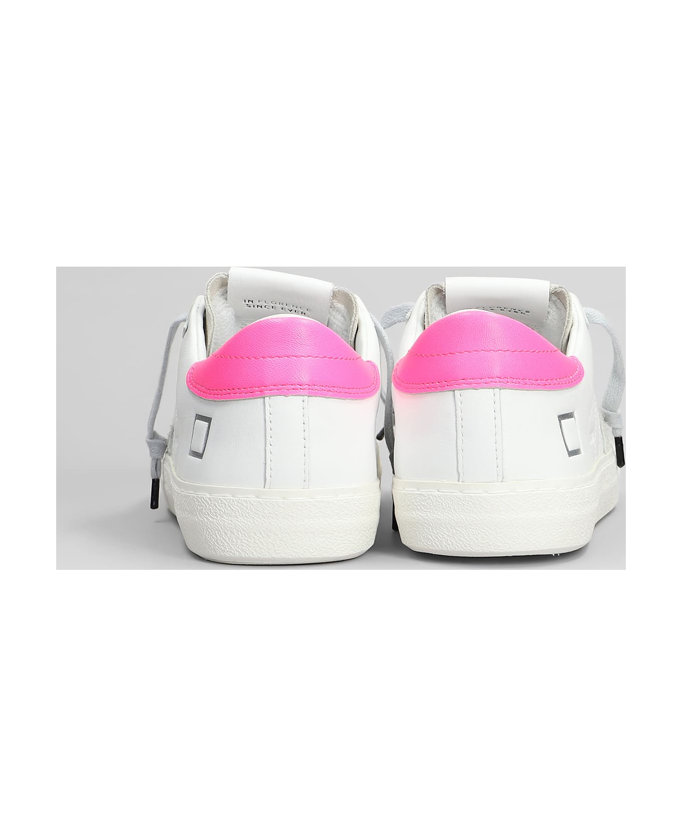 D.A.T.E. Hill Low Vintage Sneakers In White Suede And Leather - White/fuxia
