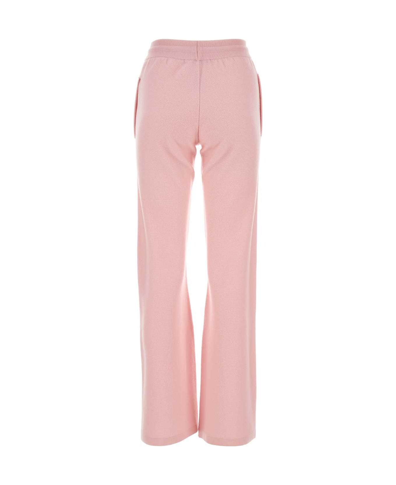 Versace Pink Wool Blend Flared Leg Pant - PALEPINK ボトムス