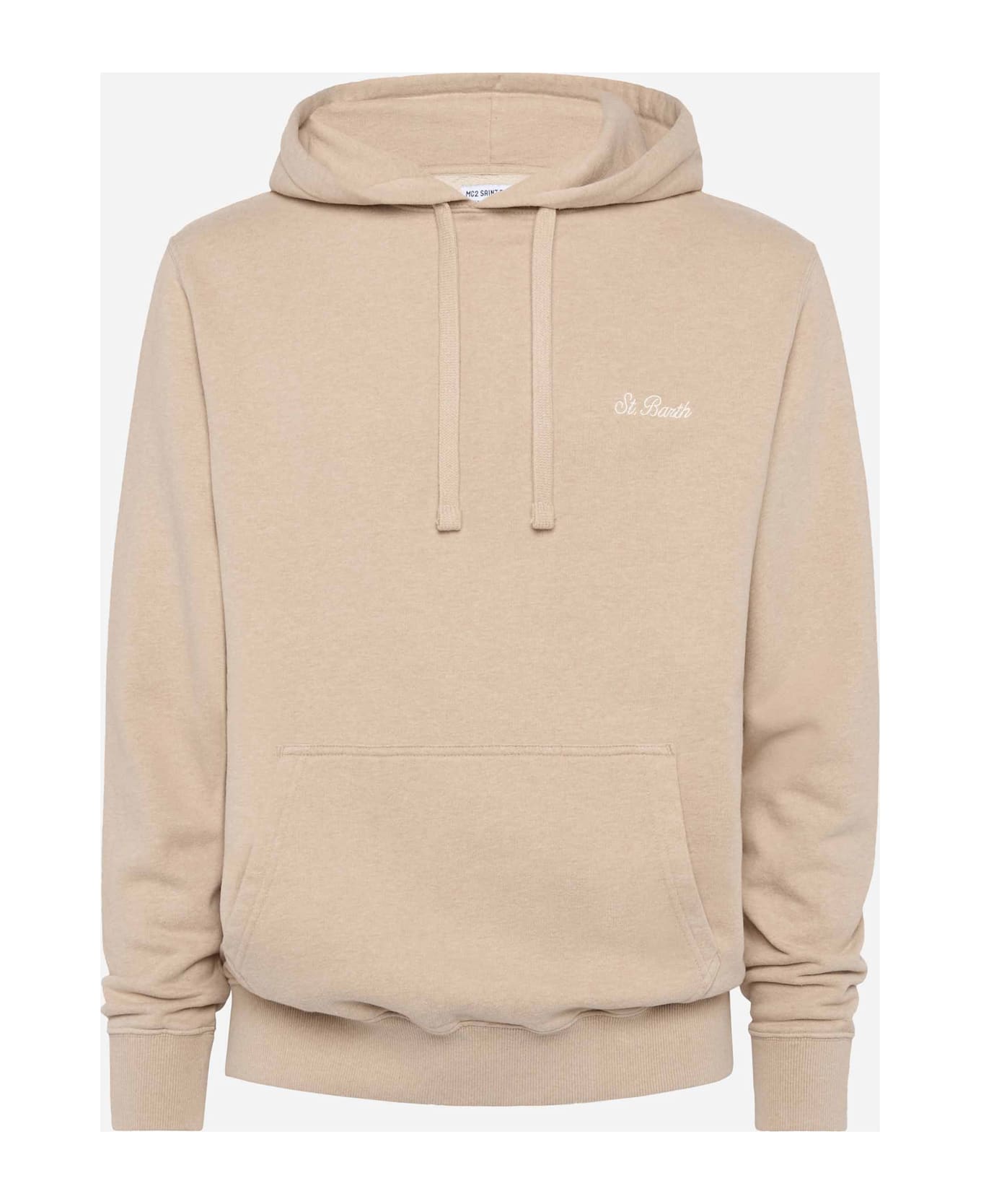 MC2 Saint Barth Mélange Beige Sweatshirt Tribeca With St. Barth Embroidery - WHITE