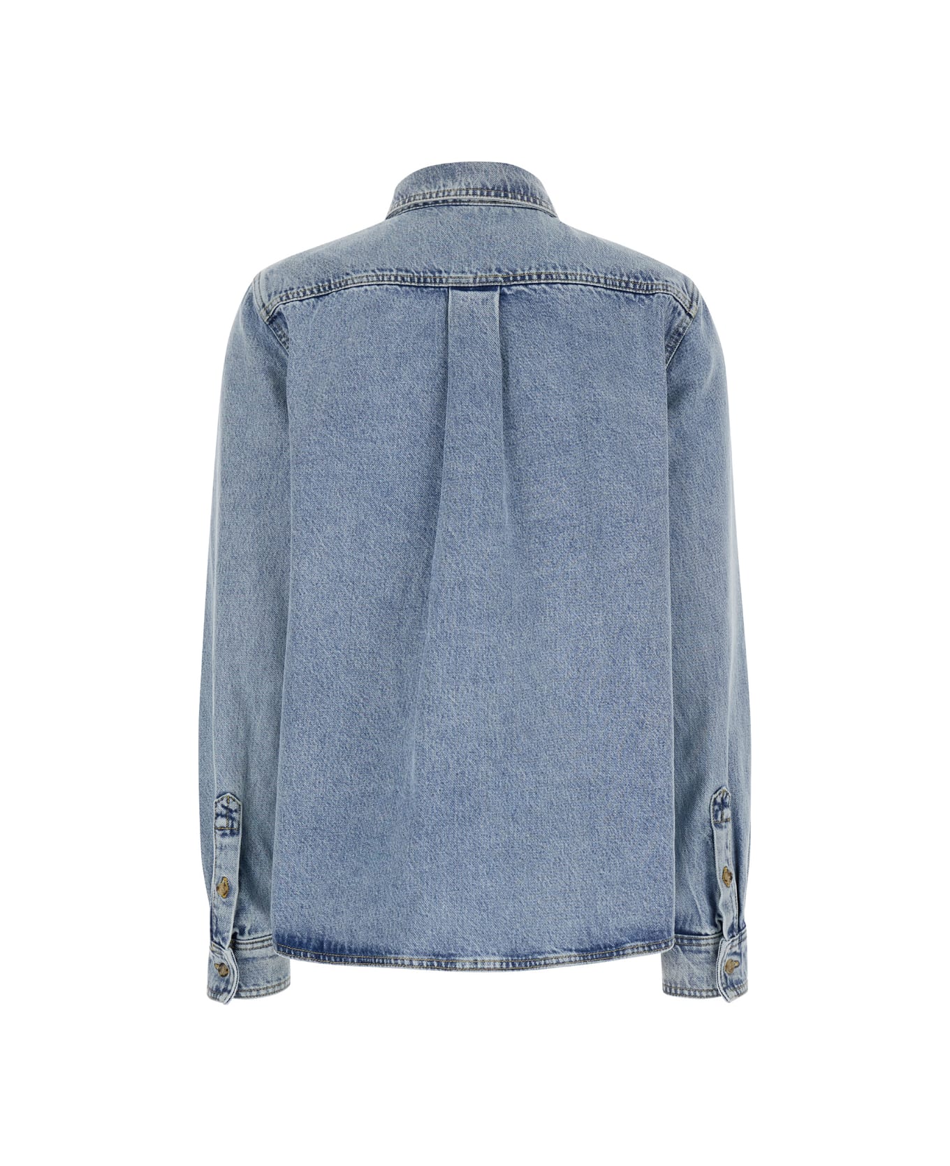 Totême Light Blue Shirt With Patch Pocket In Denim Woman - Blu