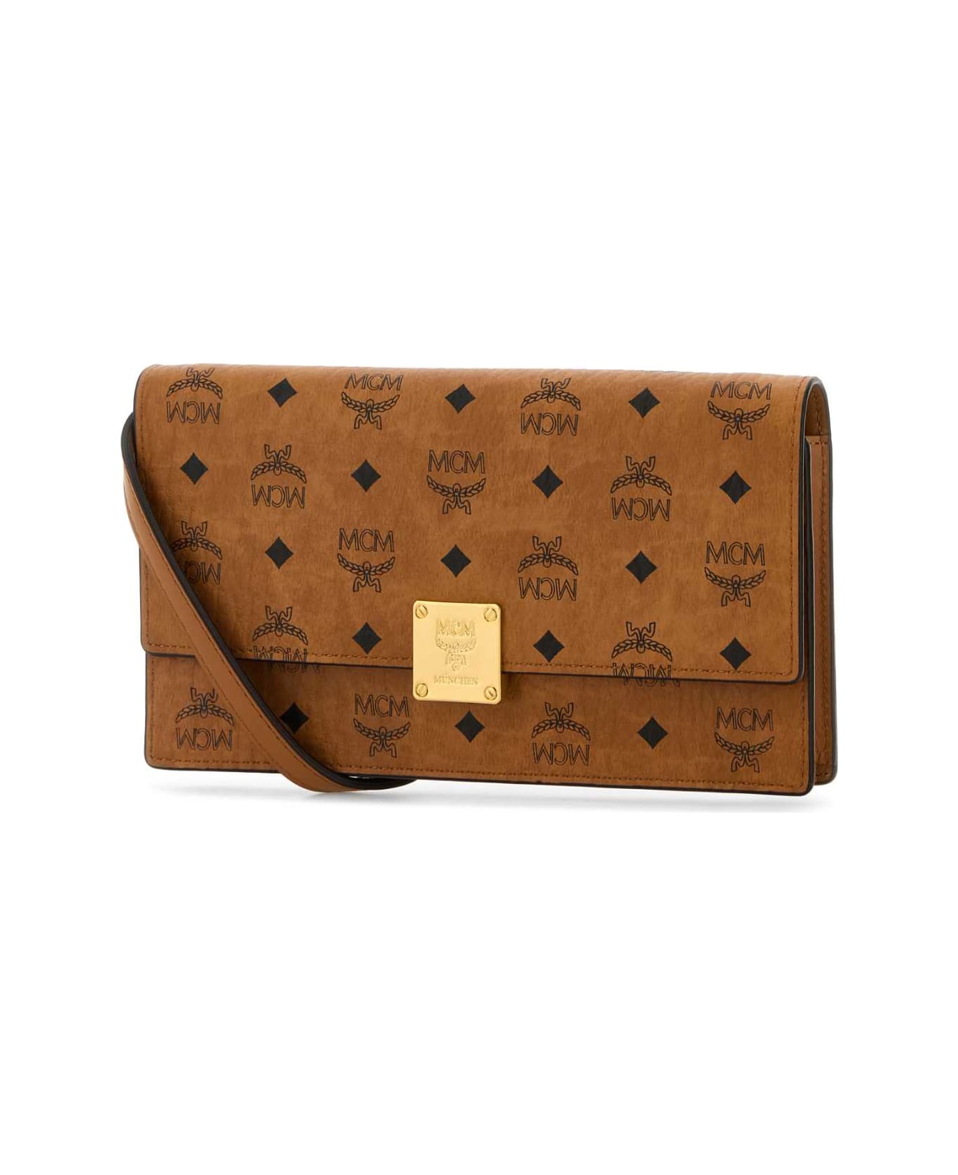 MCM Printed Canvas Aren Wallet - COGNAC