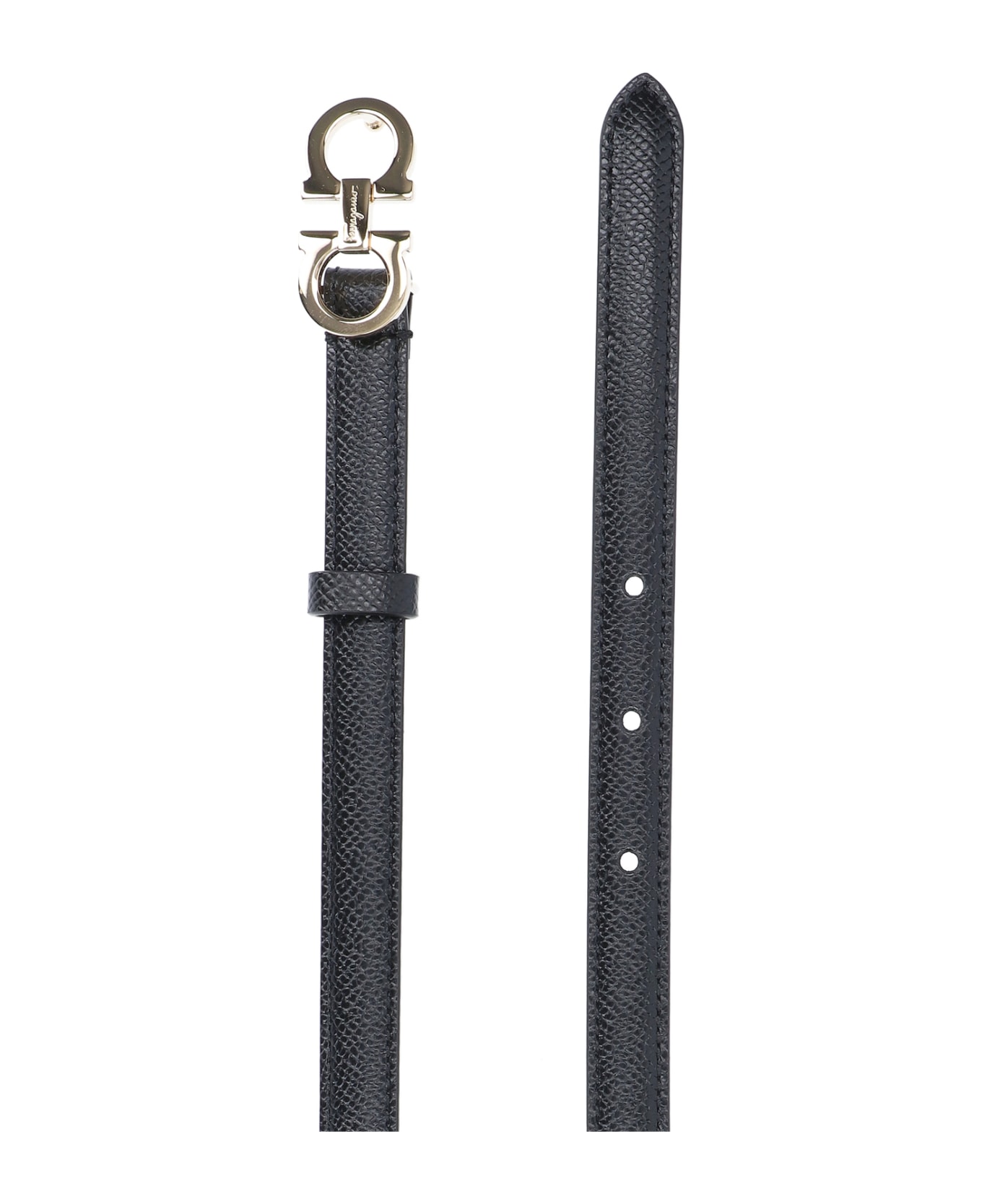 Ferragamo 'gancini' Fixed Belt - Grey-black