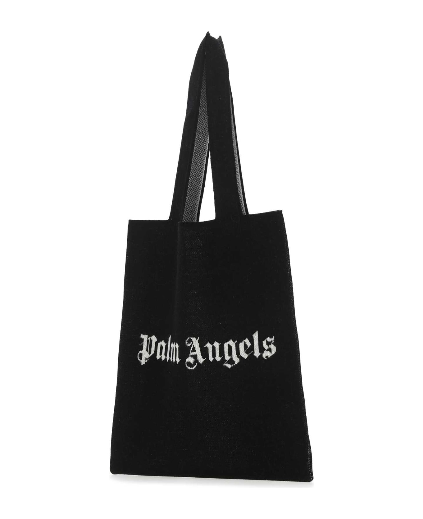 Palm Angels Black Wool Blend Shopping Bag - 1001