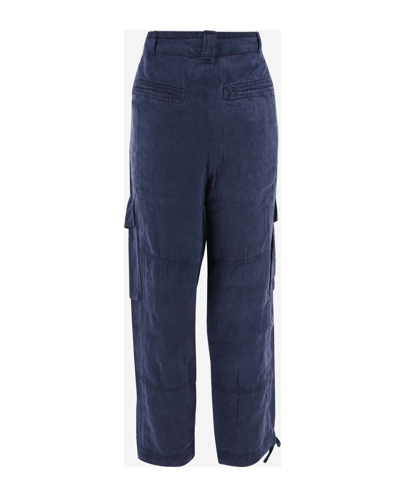 Ralph Lauren Lyocell And Linen Cargo Pants - Blue