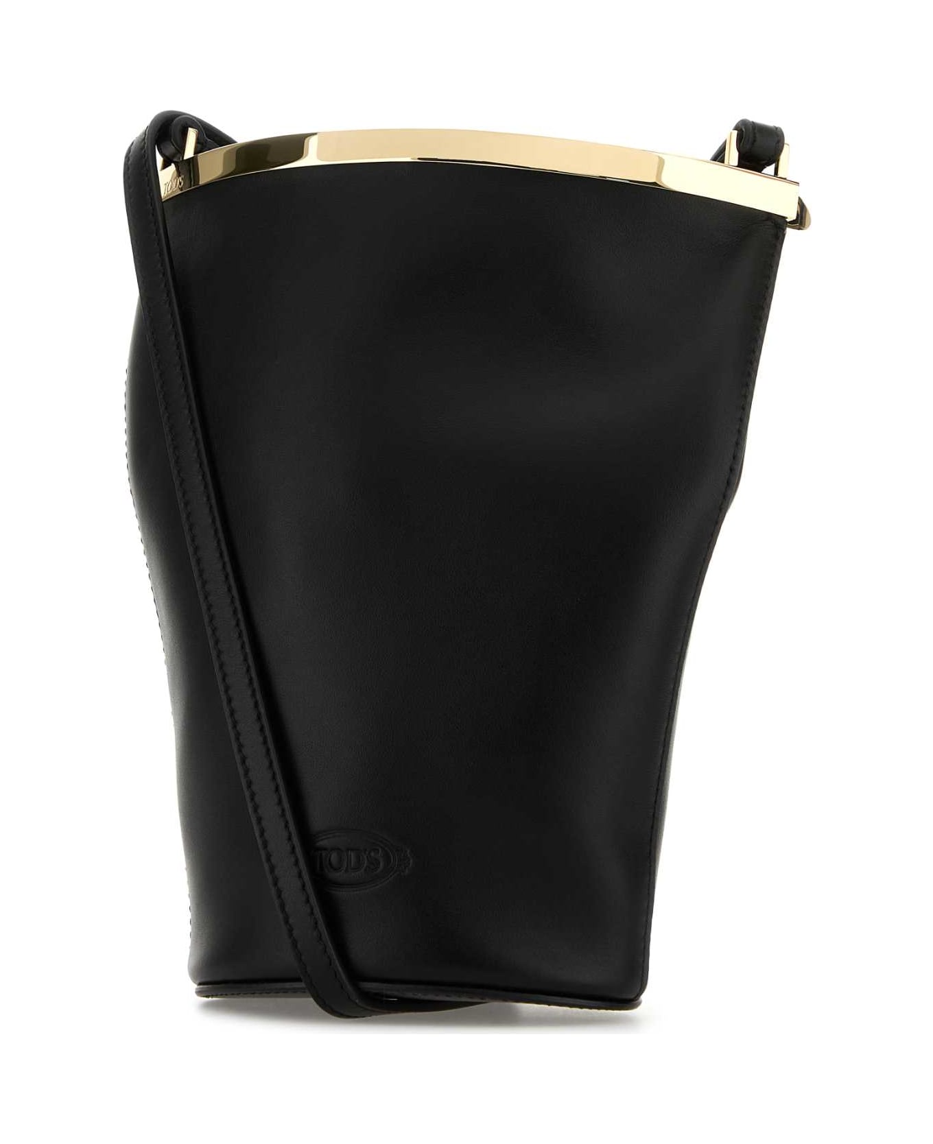 Tod
s Black Leather Magenta Bucket Bag - NERO