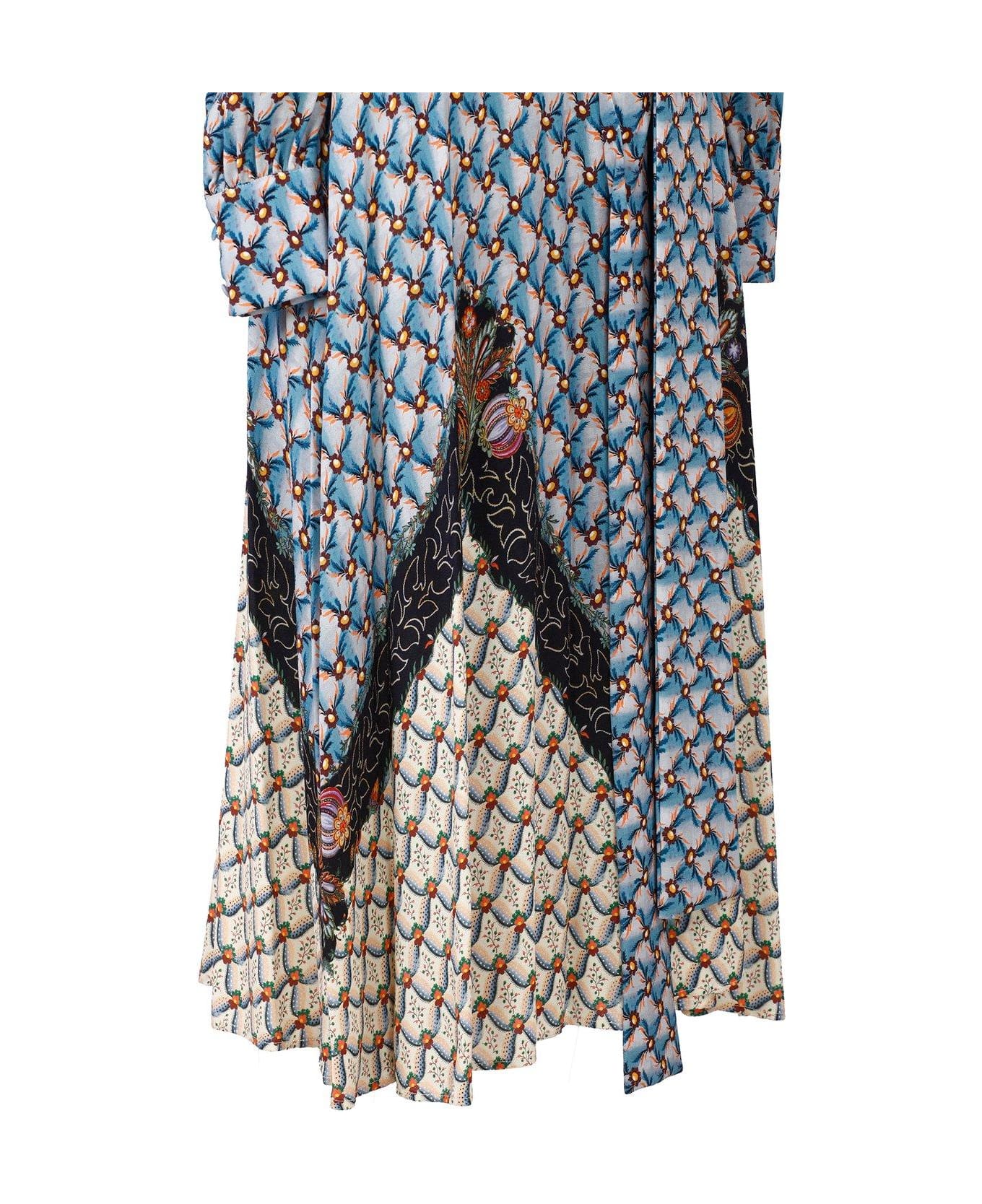 Etro Floral Print Wrap Midi Dress - Fantasia